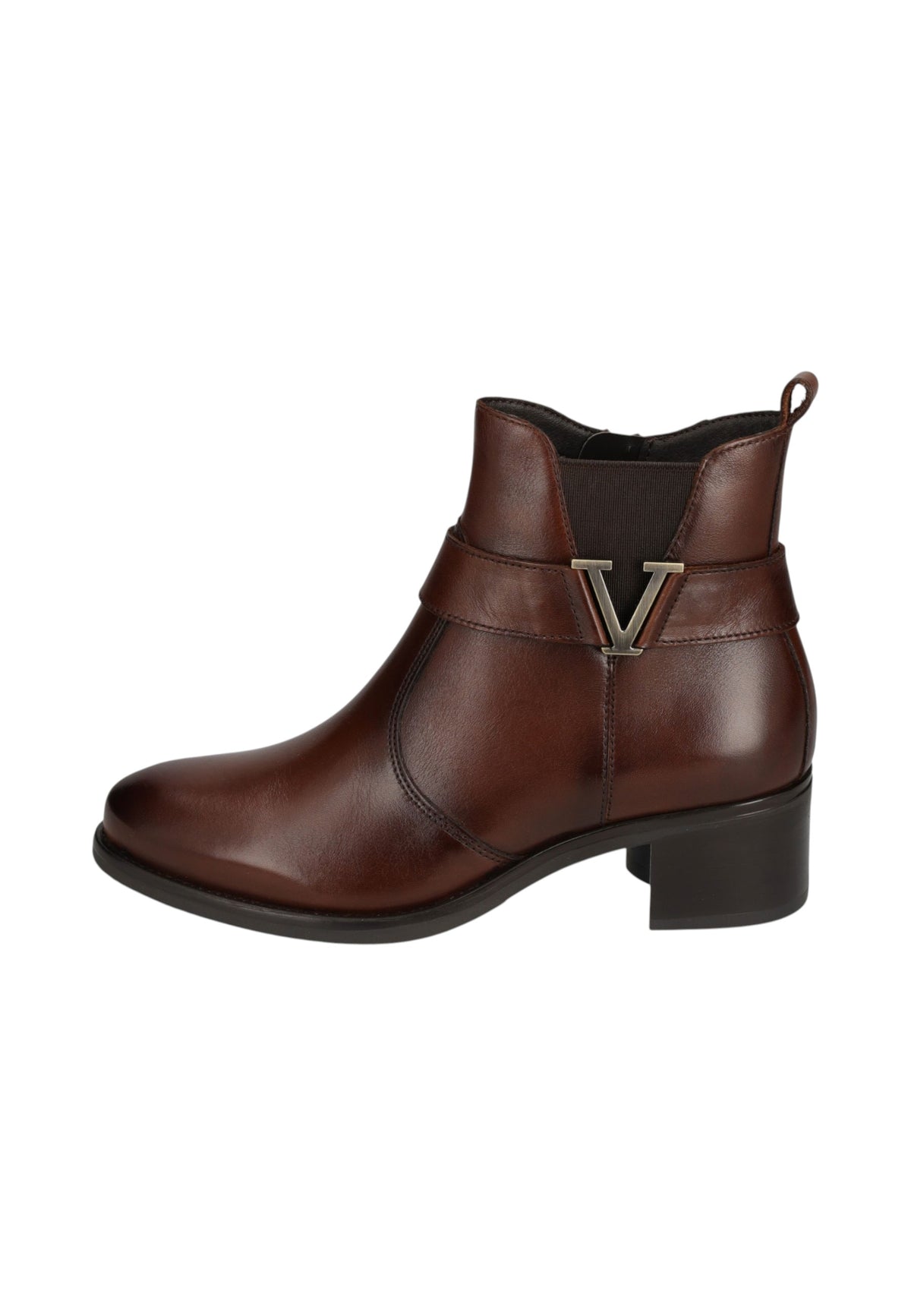 Stivaletti Con Tacco Donna Valleverde inserto elastico laterale, dettaglio metallico a V, linguetta posteriore  47610