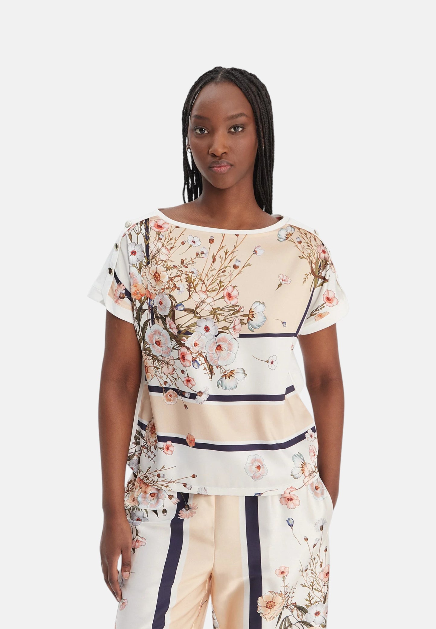T-Shirt Manica Corta Donna Liu Jo Foulard Blooming  WA6437J6308