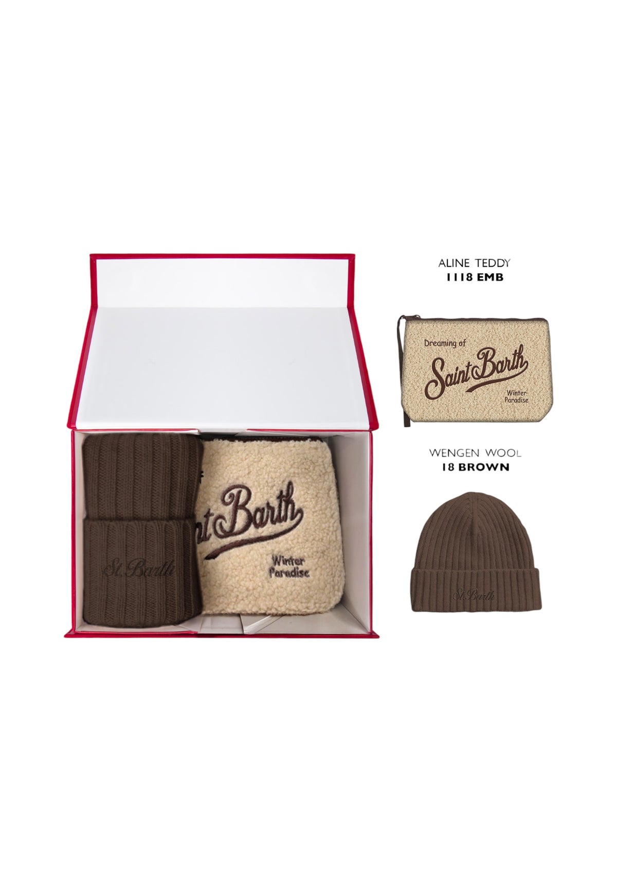 Set Regalo Unisex Mc2 Saint Barth Berretto E Pochette Coordinati, Confezione Regalo Christmas Box Man BOX0042-TEDDY