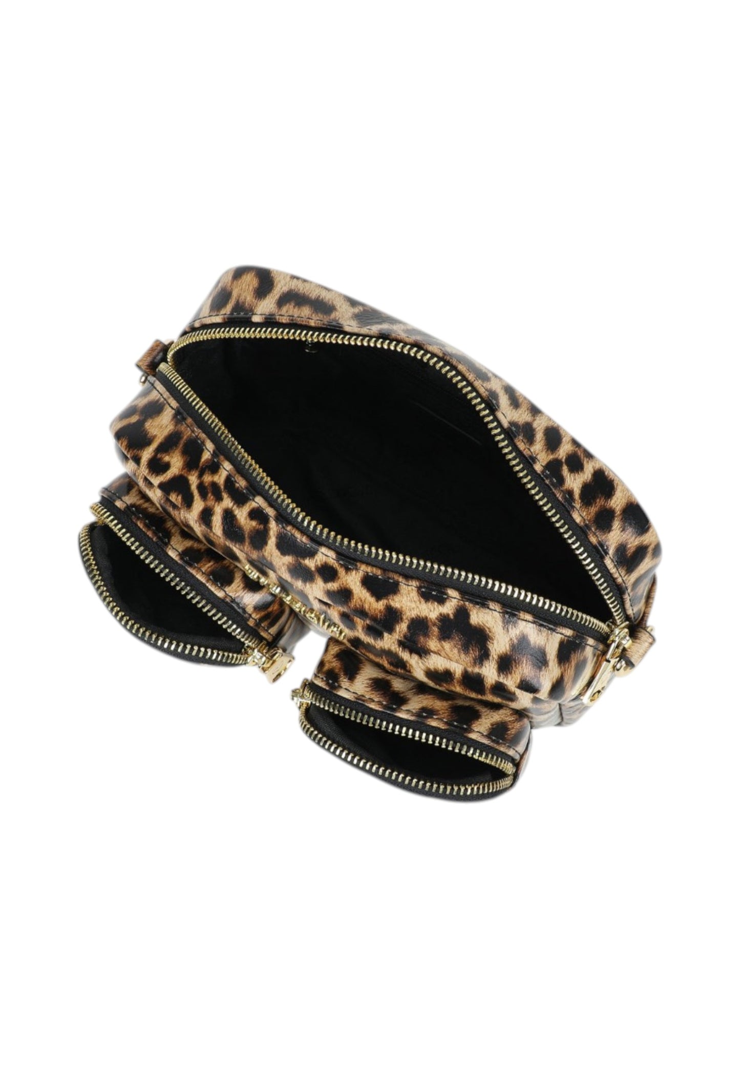 Borsa A Tracolla Donna Braccialini In Pelle Stampa Leopard Con Doppio Tascino Frontale Dolly B19100PP