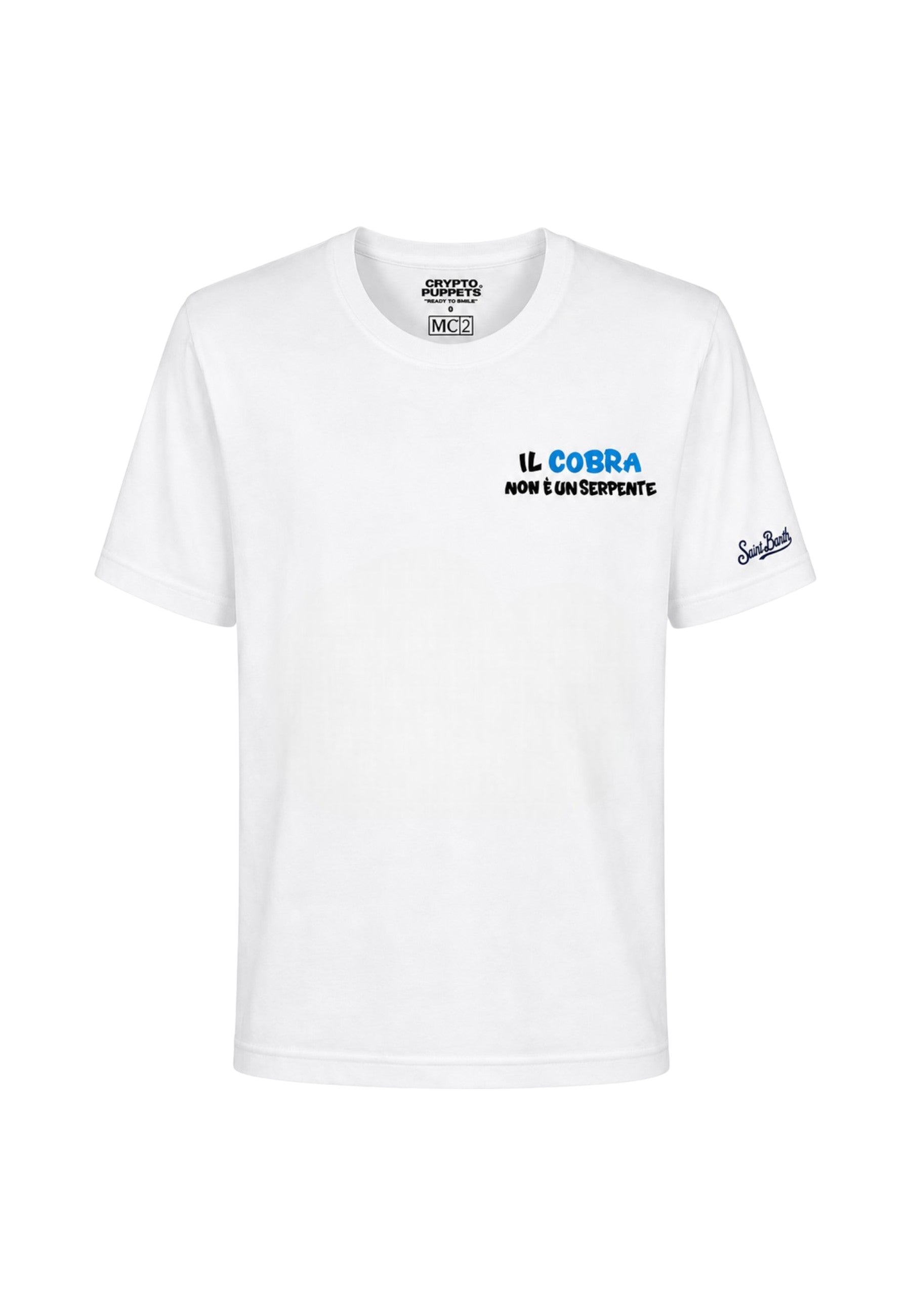 T-Shirt Manica Corta Uomo Mc2 Saint Barth Stampa/Ricamo Fronte E Retro Cpt Cobra Portland PRL0002