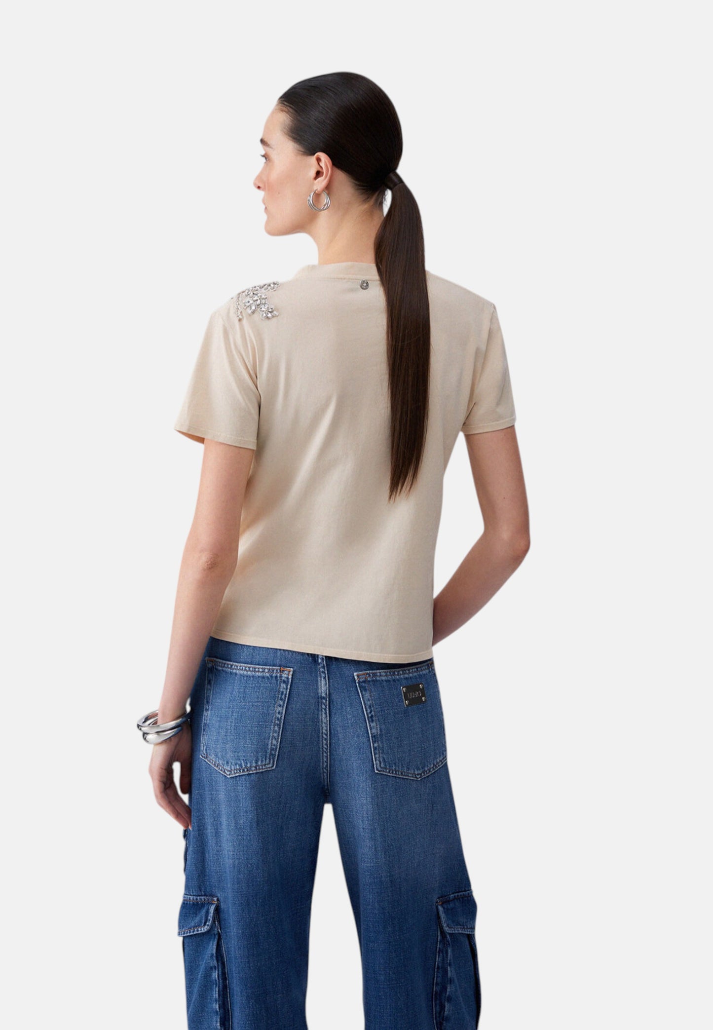 T-Shirt Manica Corta Donna Liu Jo Con Patch  CA6010J3868