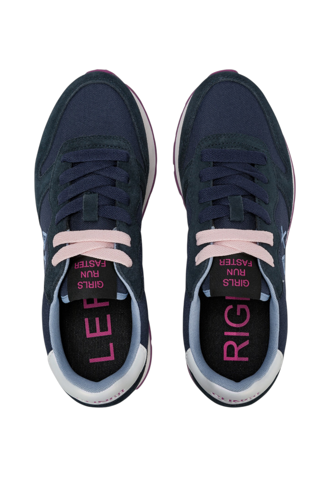 Sneakers Basse Donna Sun68 Stile Running, Nylon E Suede, Logo Ricamato Ally Solid Z46201