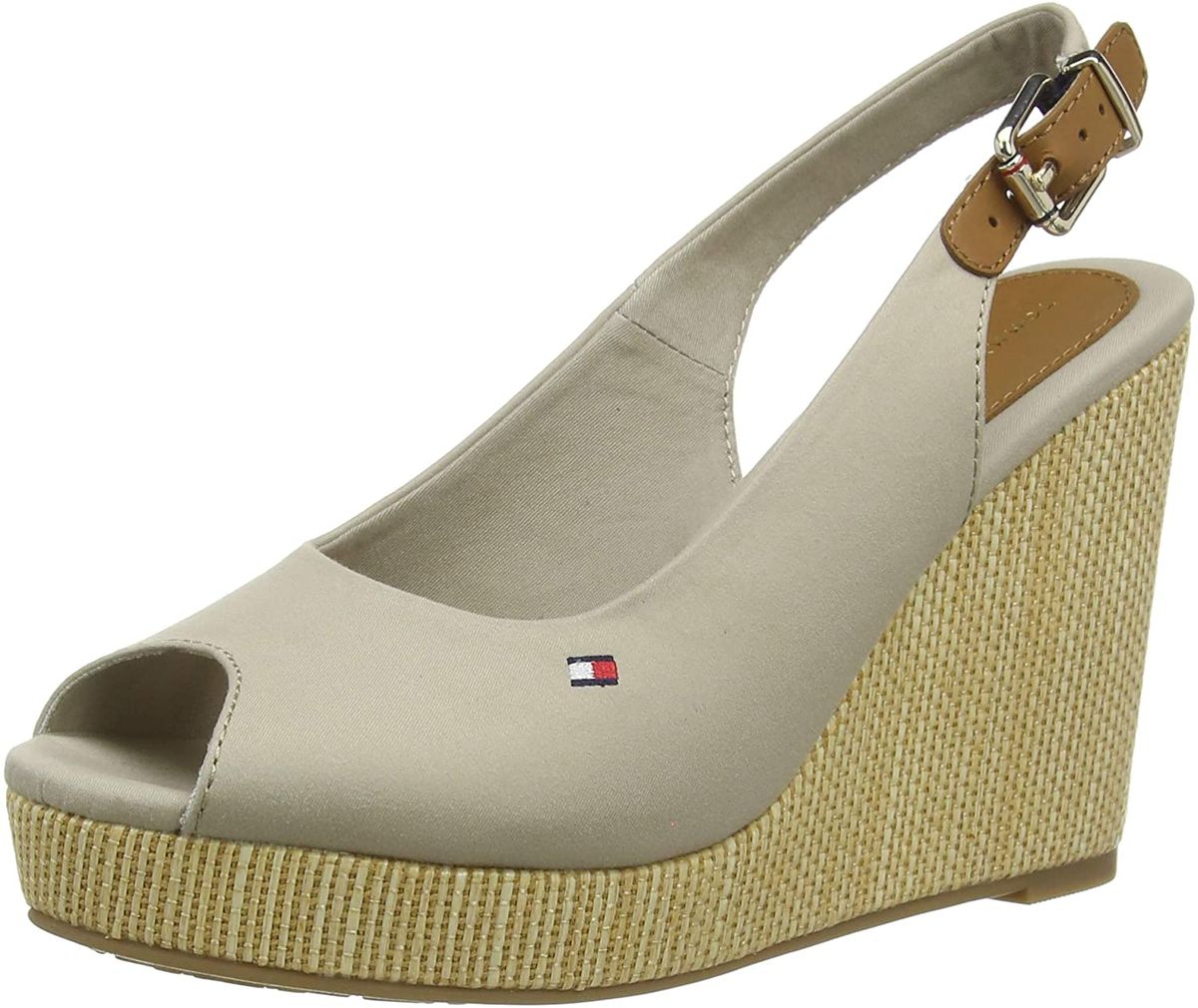 Sandali Con Zeppa Donna Tommy Hilfiger Alta Iconic Elena Sling Back Wedge FW0FW04789