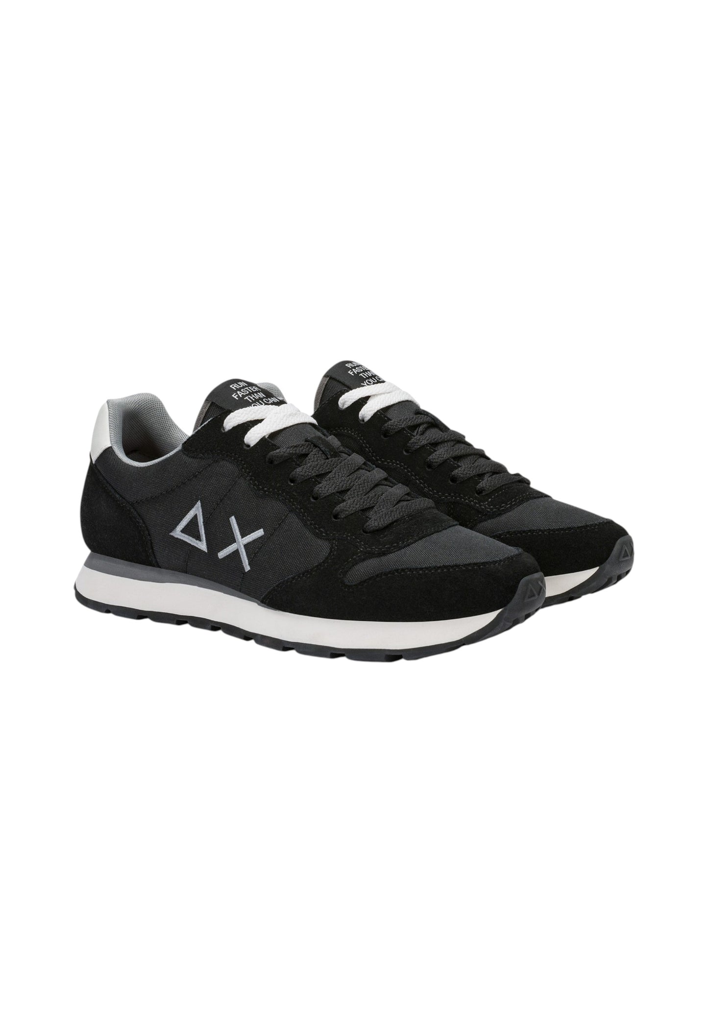 Sneakers Basse Uomo Sun68 Stile Running, Logo Ricamato, Nylon E Suede Tom Solid Z46101