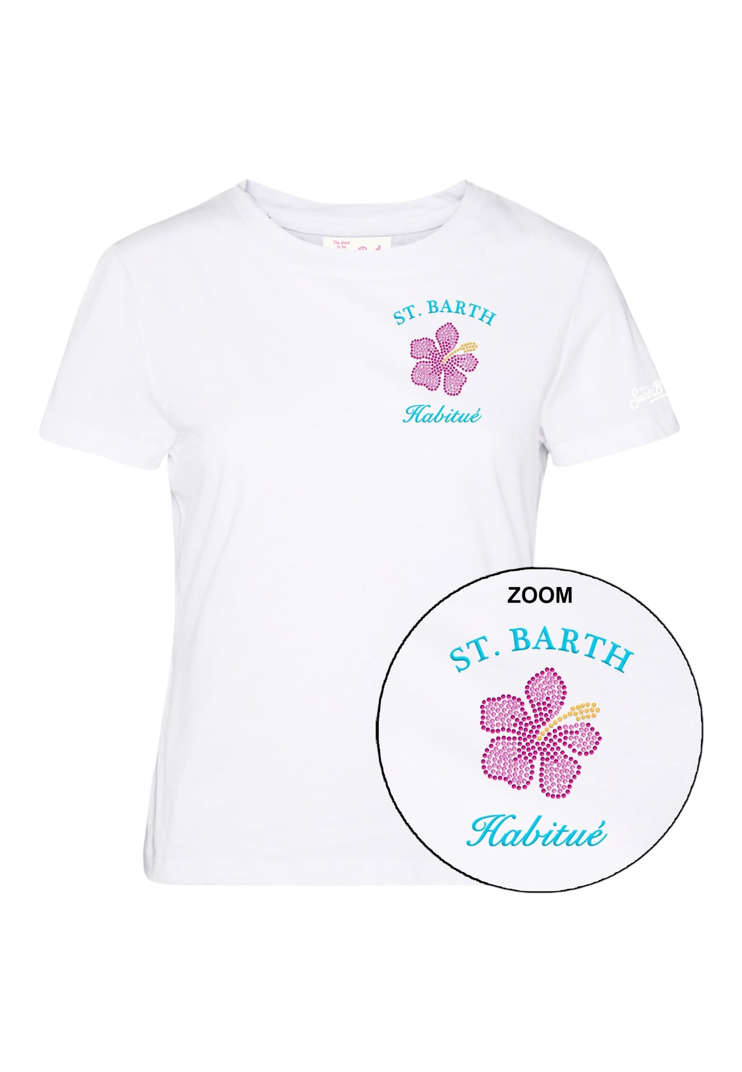 T-Shirt Manica Corta Donna Mc2 Saint Barth Sb Habitue Strass Emb Emilie EMI0001