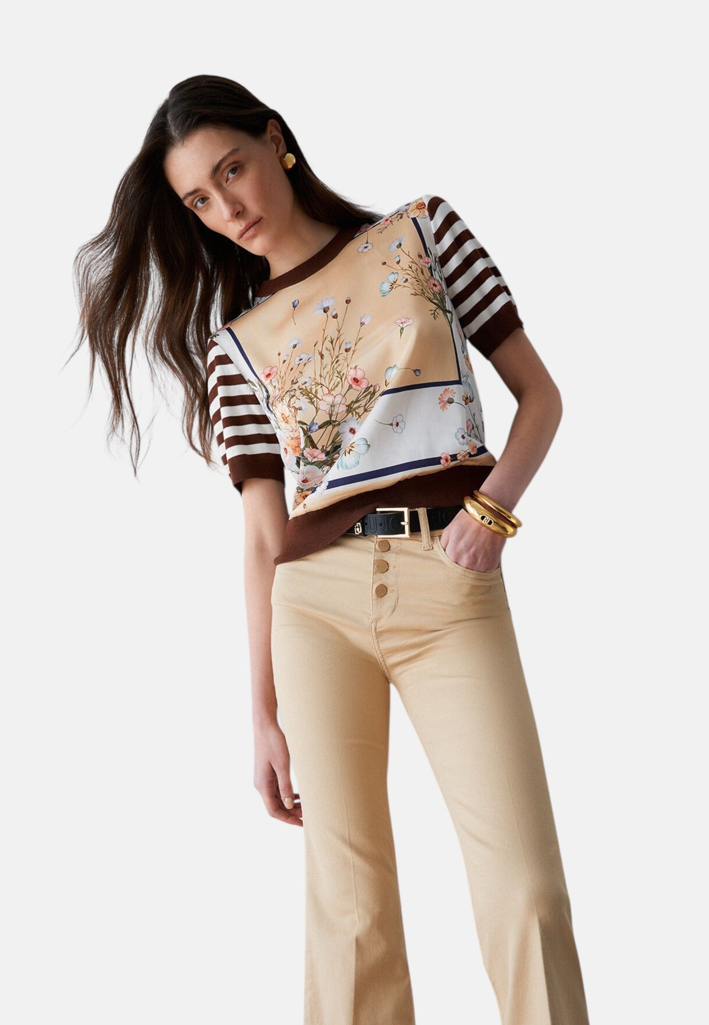 Pantaloni Flare Fit Donna Liu Jo Cropped Vita Alta Princess WA6256T367A