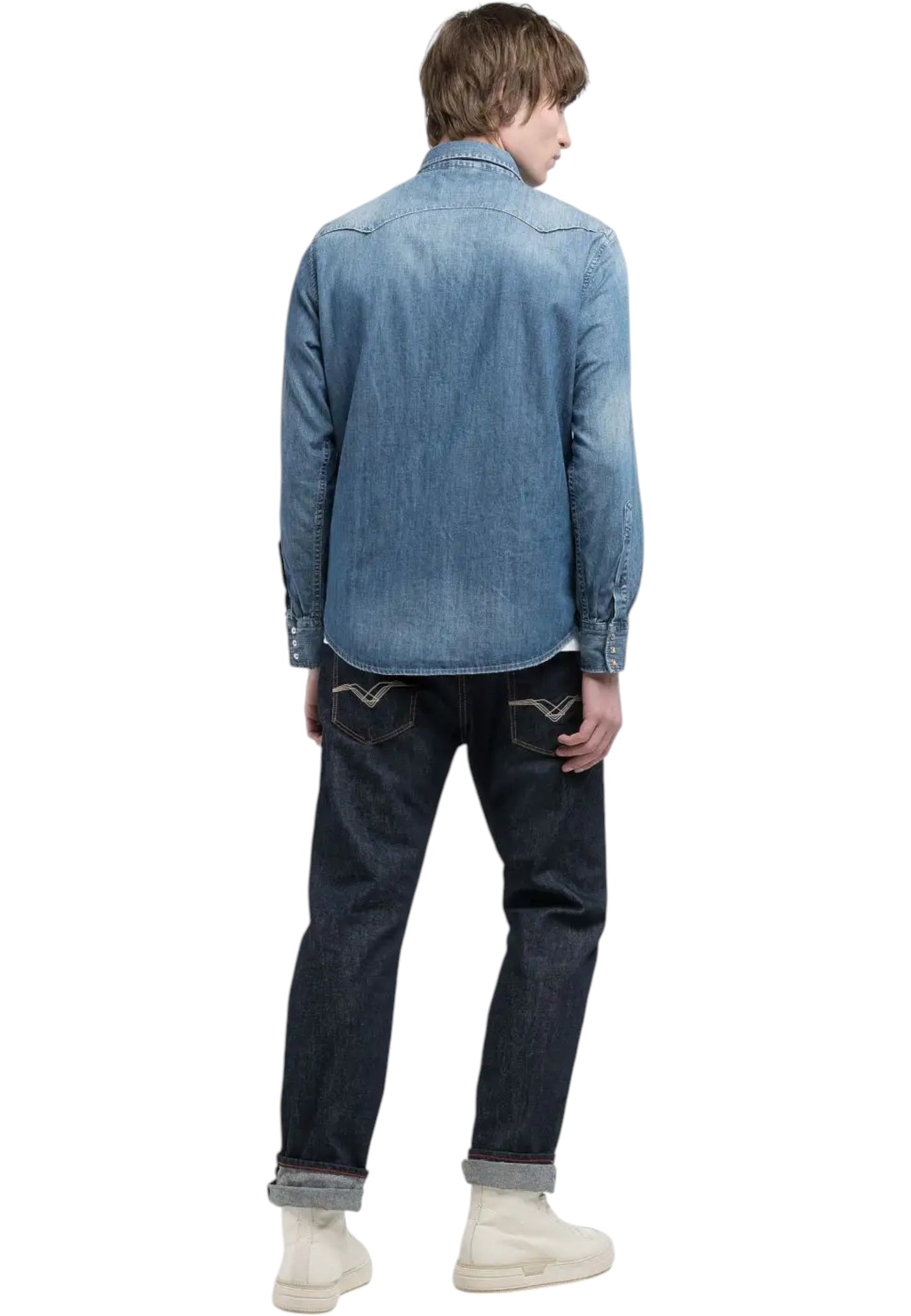 Camicia Manica lunga Uomo Replay In Jeans