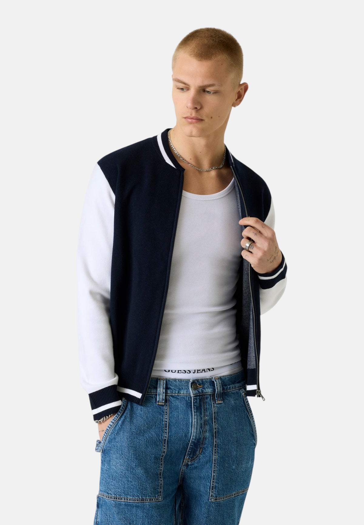 Giacca Bomber Uomo Guess In Maglia, Jacquard Gj M6YR03Z0905