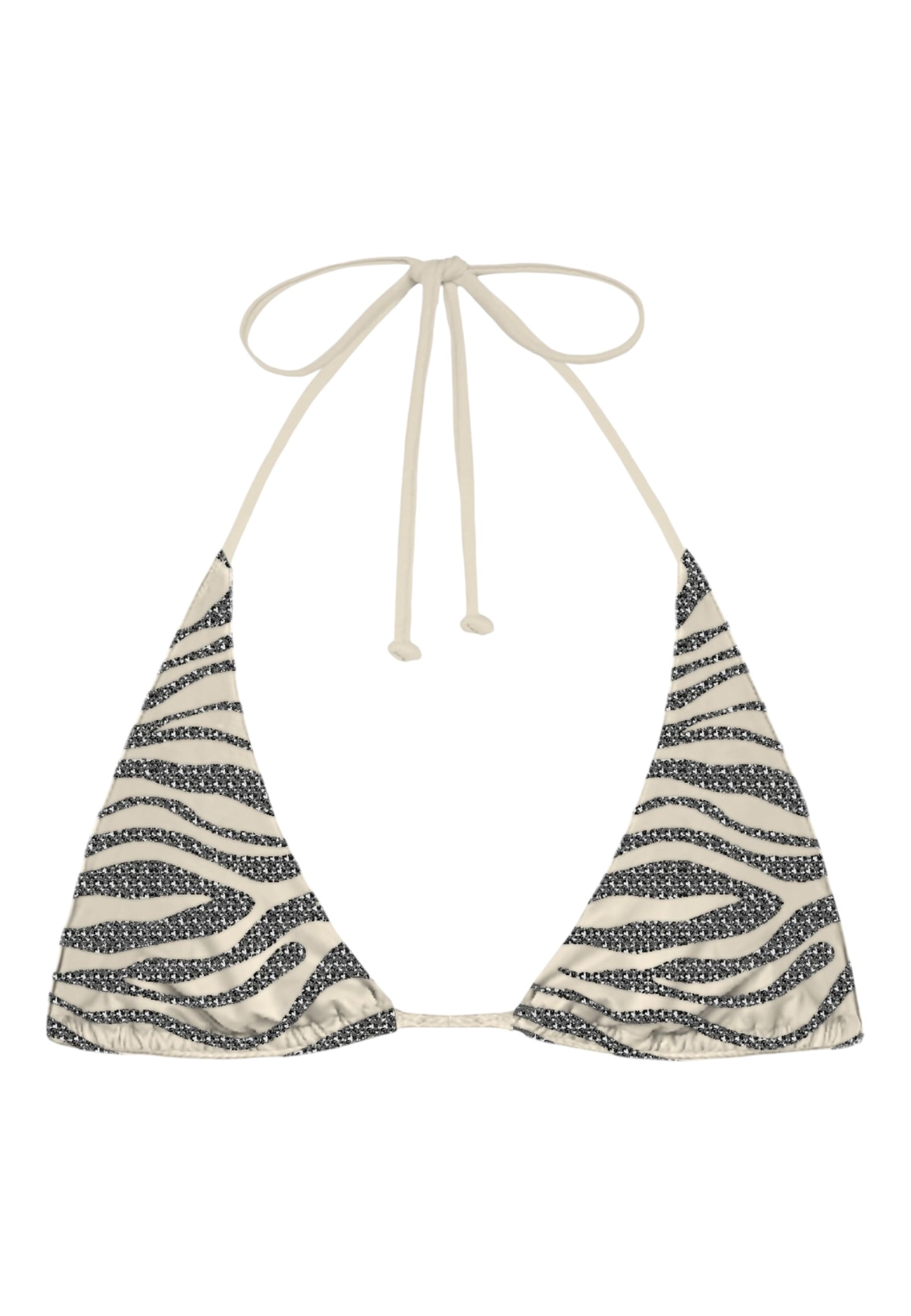 Bikini Pezzo Sopra Donna Mc2 Saint Barth Triangle Regolabile, Zebra, Strass, Shiny Guiana GUIA003
