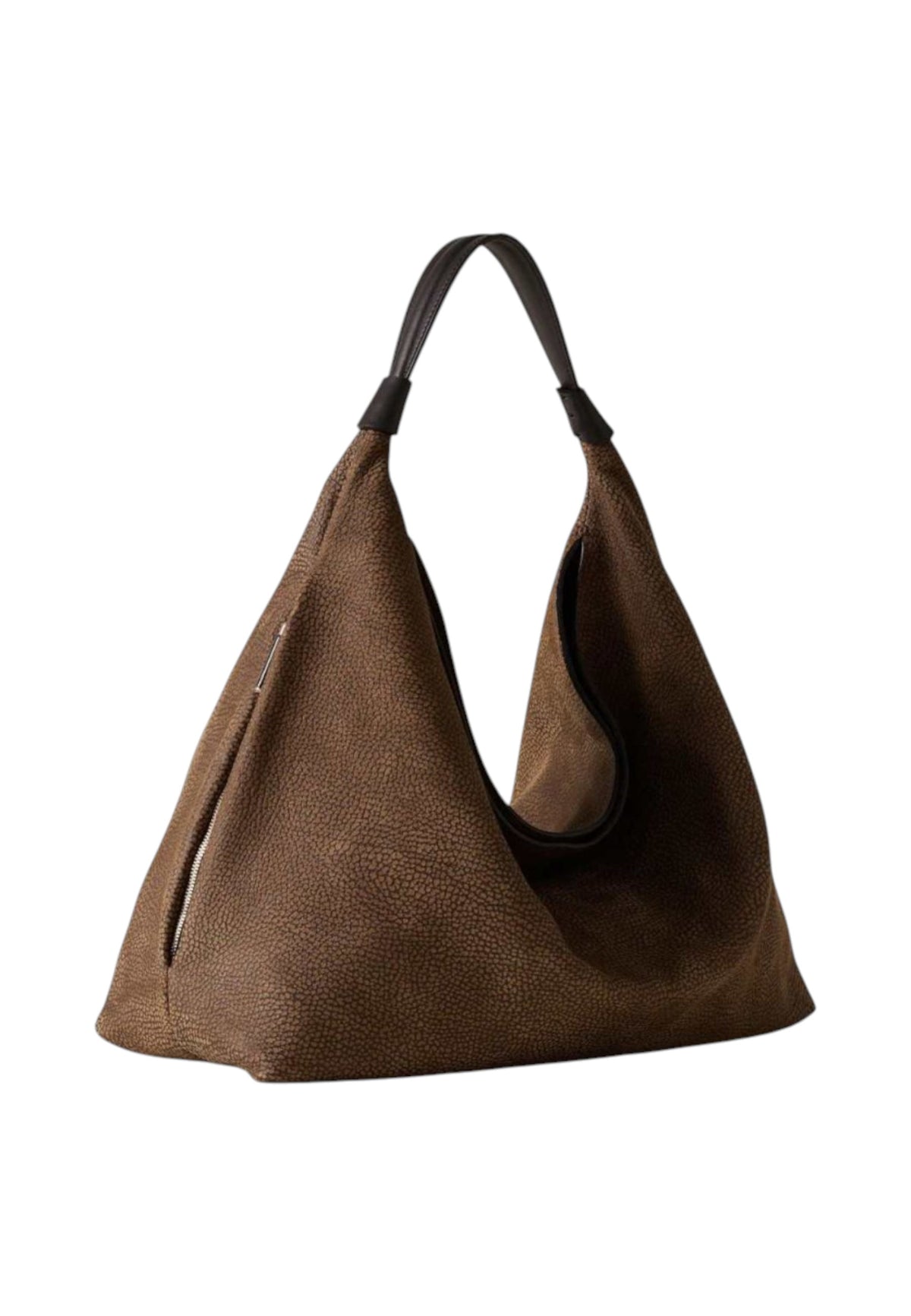 Borsa A Spalla Donna Borbonese Formato medio, Silhouette hobo, Vitello Minerva, Dettagli in vitello Plie 910103730299
