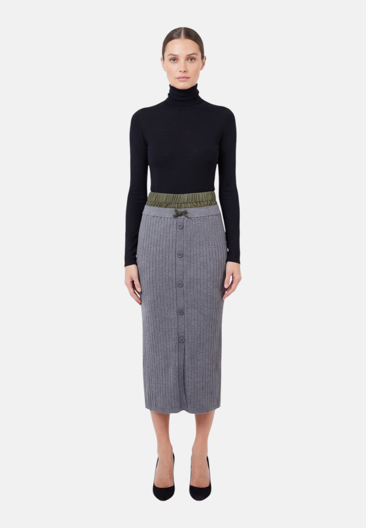 Gonna Midi Donna Liu Jo In Maglia Fitted  WF6040MS052