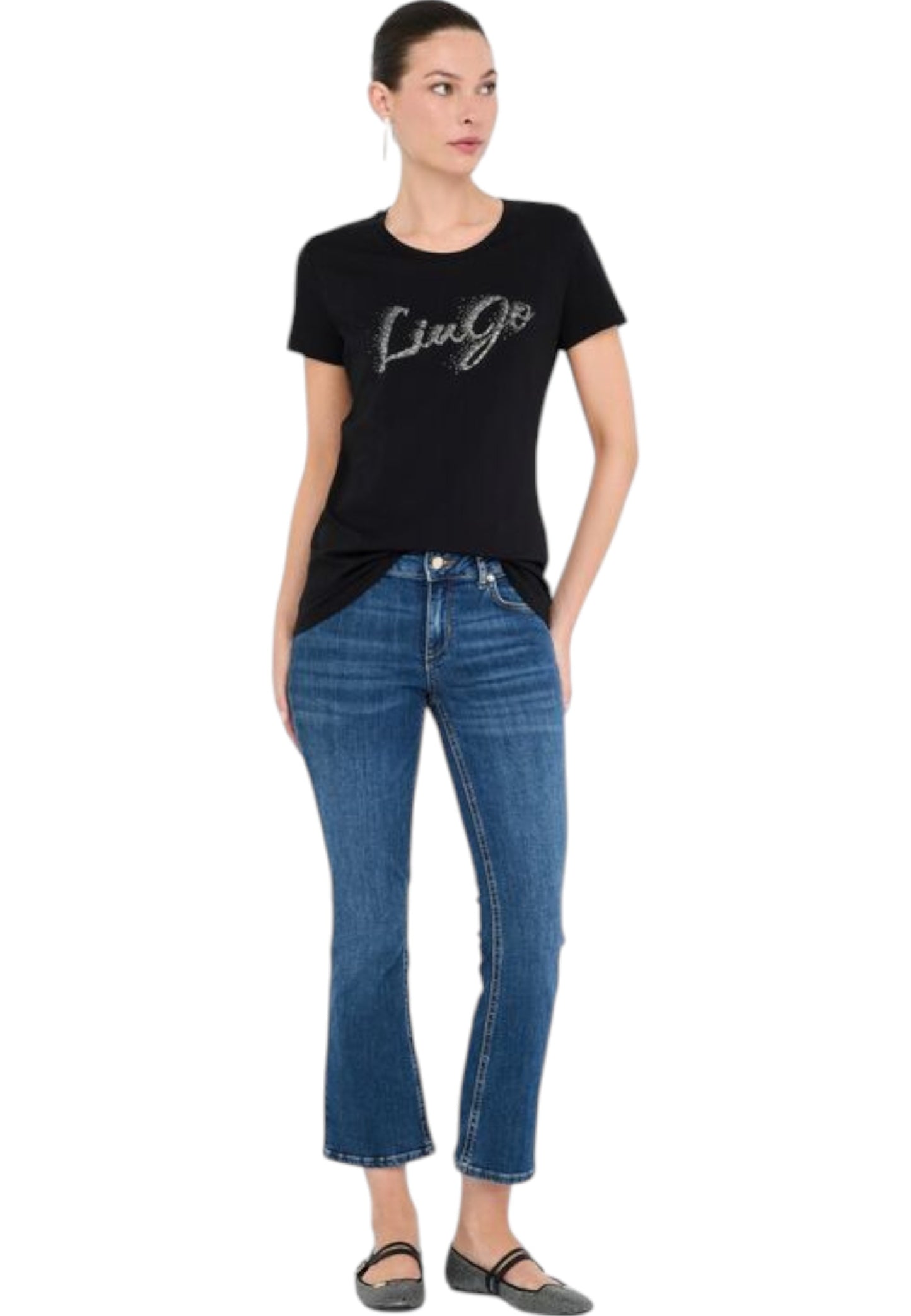 T-Shirt Manica Corta Donna Liu Jo  Faded Liujo Silver UF5266JS904