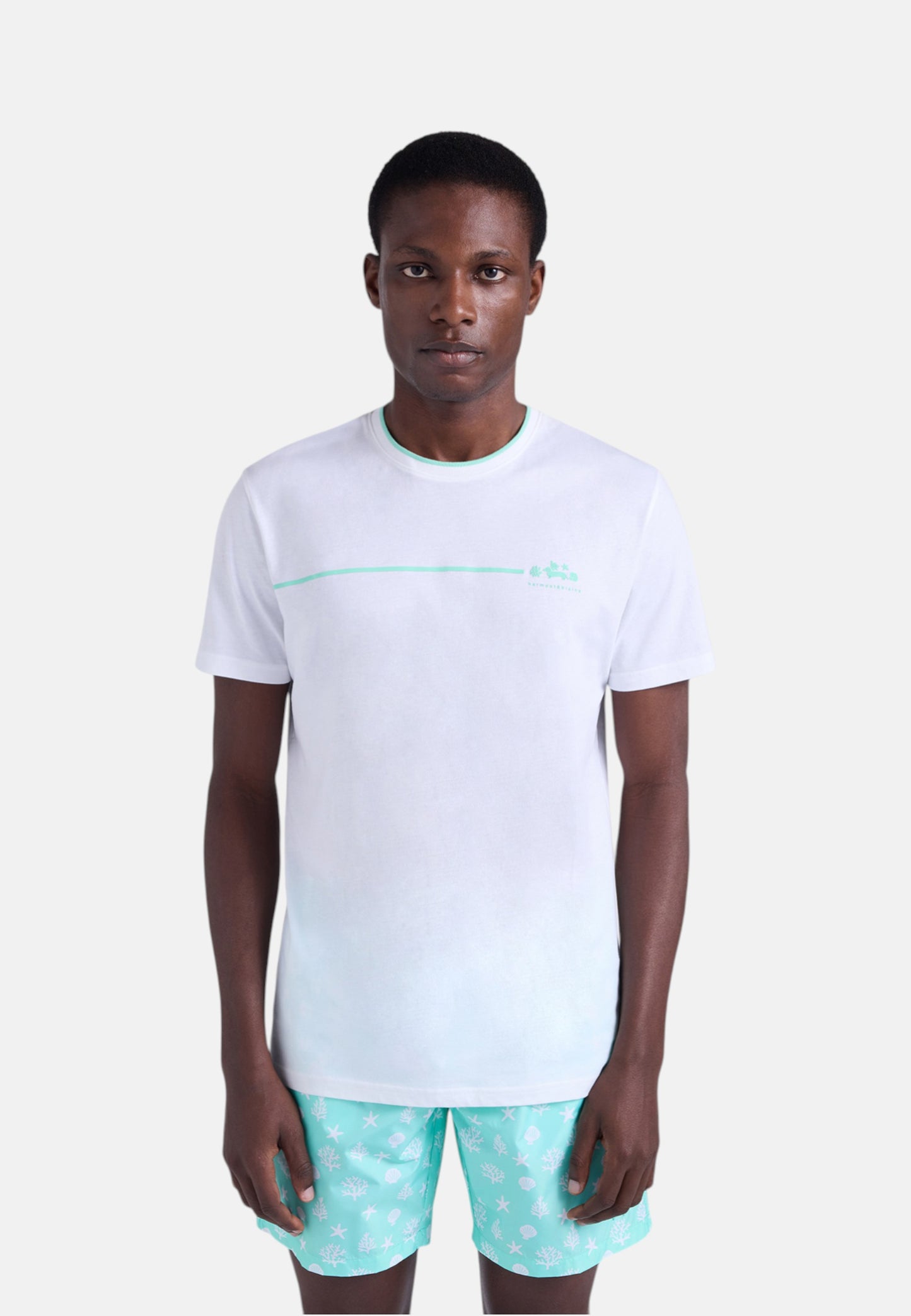T-Shirt Manica Corta Uomo Harmont & Blaine Con Stampa Mare  IRQ421021055