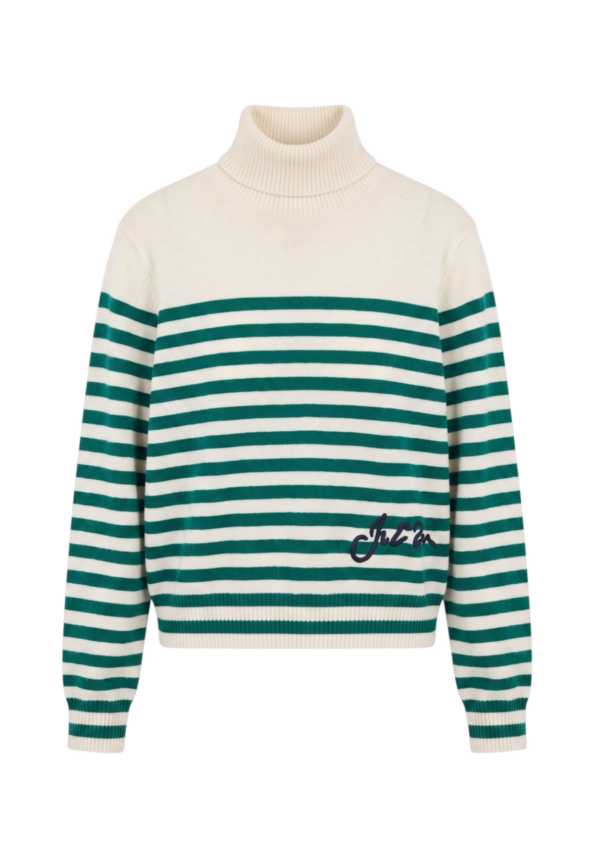 Maglione Collo Alto Donna Liu Jo A Righe Con Ricamo  WF6387MA88R