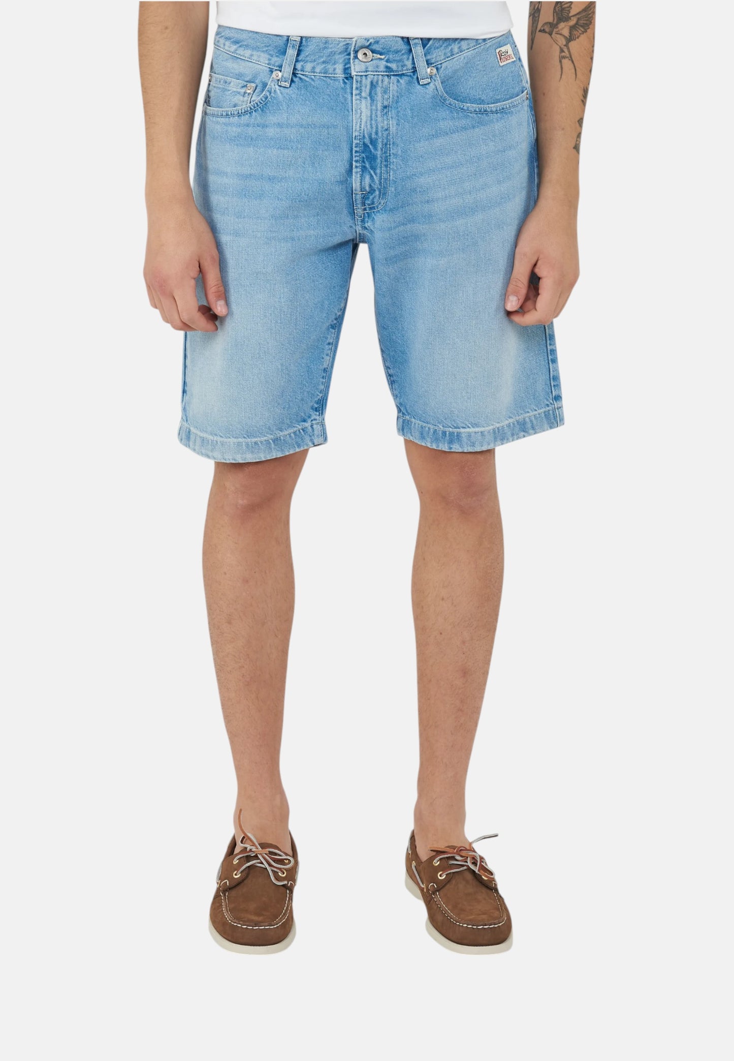 Pantaloncini Bermuda Uomo Roy Roger's In Denim Riciclato Cult Bora bora RRU085D7213114