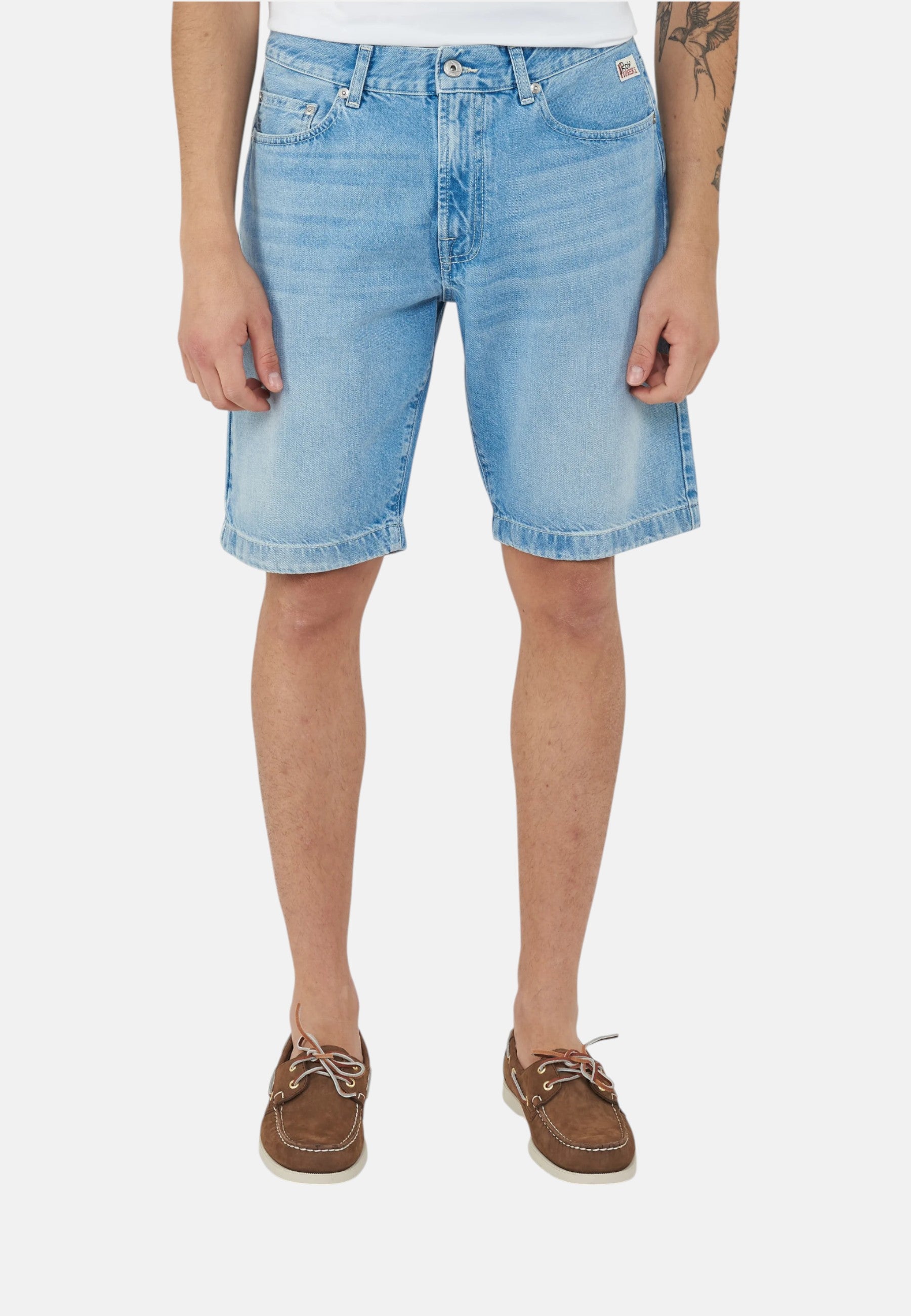 Pantaloncini Bermuda Uomo Roy Roger's In Denim Riciclato Cult Bora bora RRU085D7213114