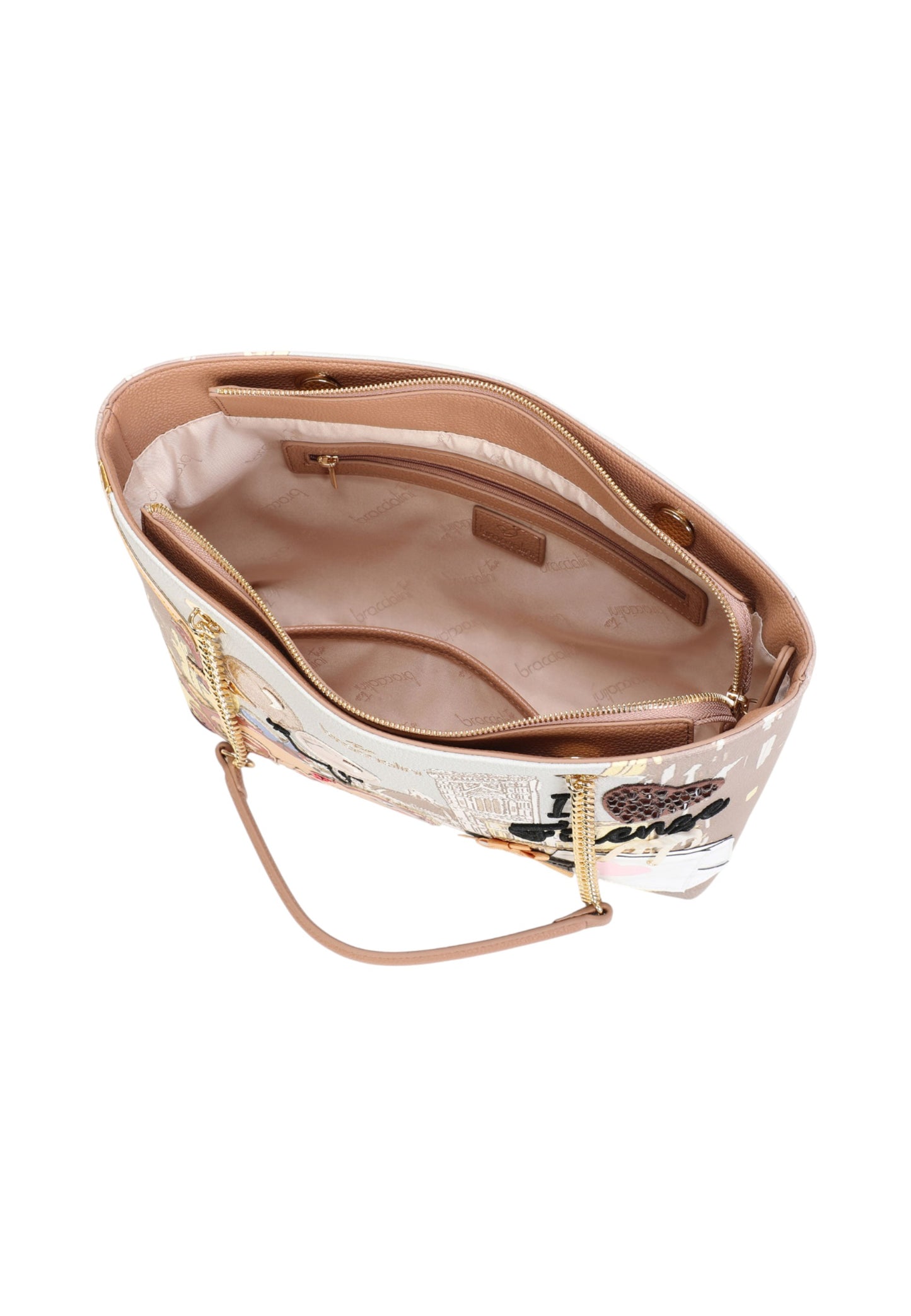 Borsa A Spalla Donna Braccialini Shopping Cartoline Lt LT203YY