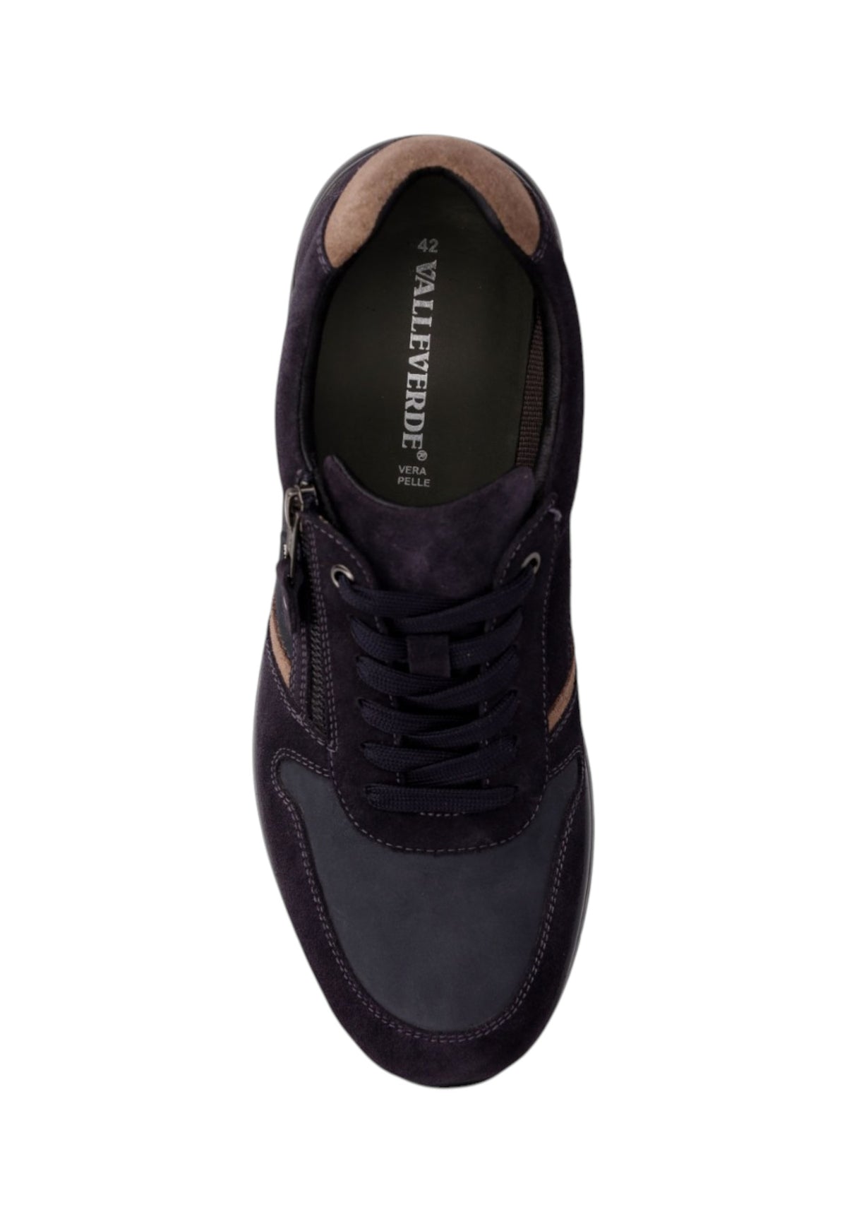 Sneakers Basse Uomo Valleverde chiusura con lacci, zip laterale, pannelli a contrasto, suola scura  VY954AW