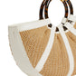Borsa A Mano Donna Coccinelle In Paglia/Pelle Martellata Fine Coccinelle Shell Straw Medium E1U5D180201
