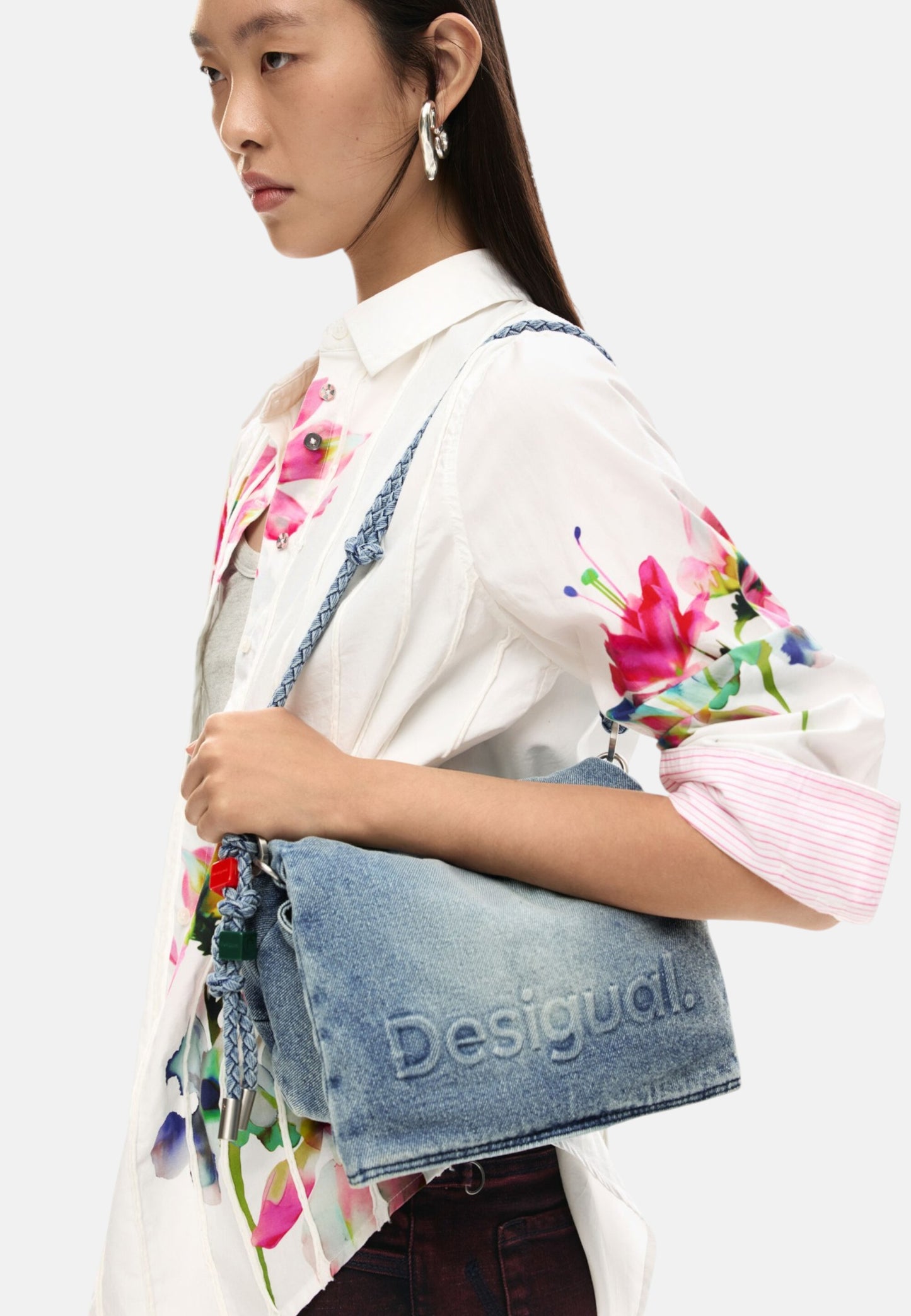 Borsa A Spalla Donna Desigual  Half Logo Denim Venecia 4.0 26SAXD28