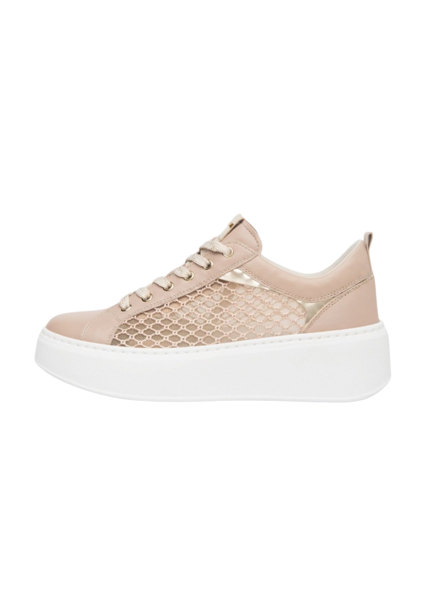 Sneakers Basse Donna Nero Giardini In Nappa Con Inserti Laterali Traforati Trasparenti  E615292D