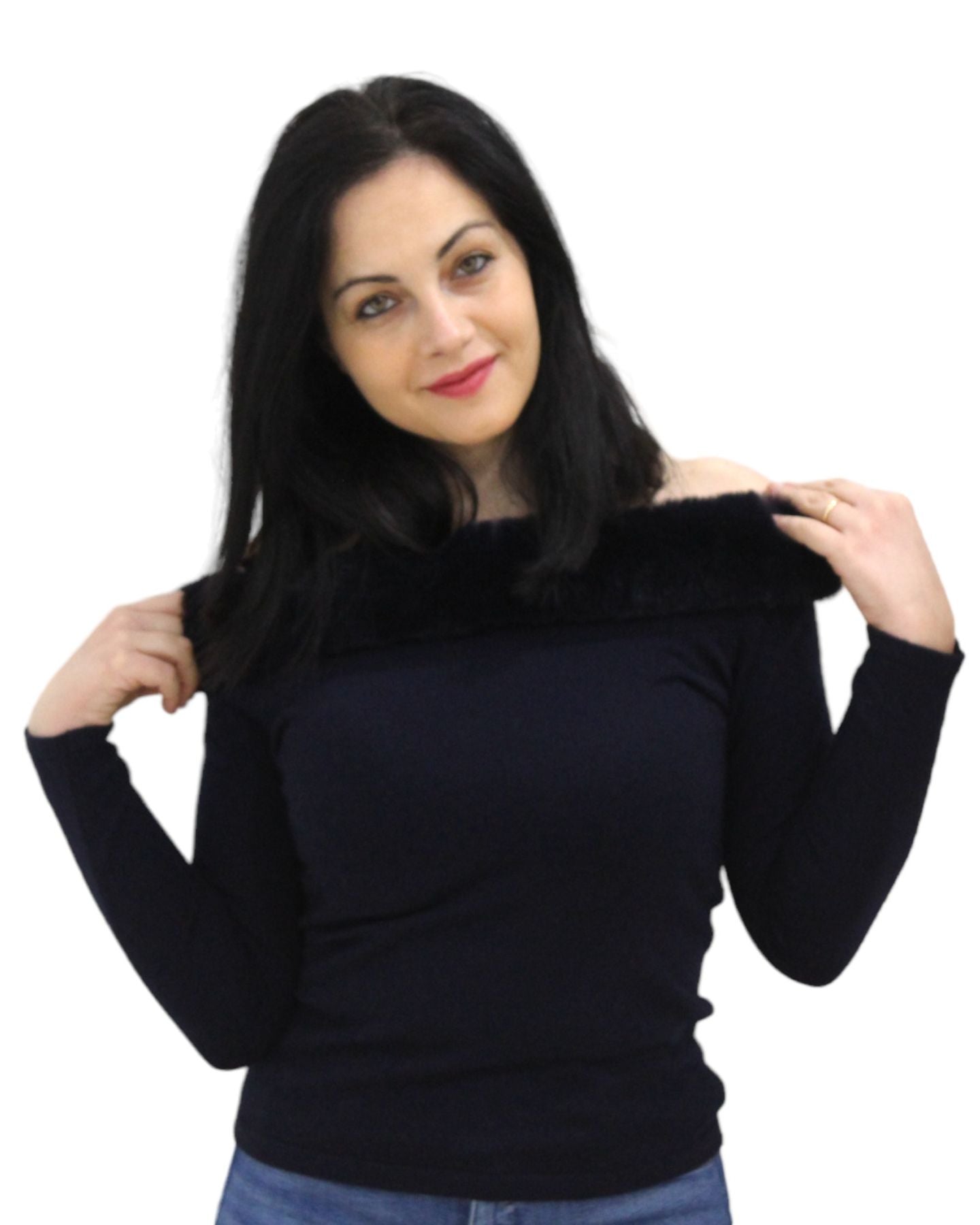 Maglione A Girocollo Donna White Wise   ESS119A