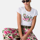 T-Shirt Manica Corta Donna Liu Jo Liujo Naive Rose Eco Line WA6493JS923