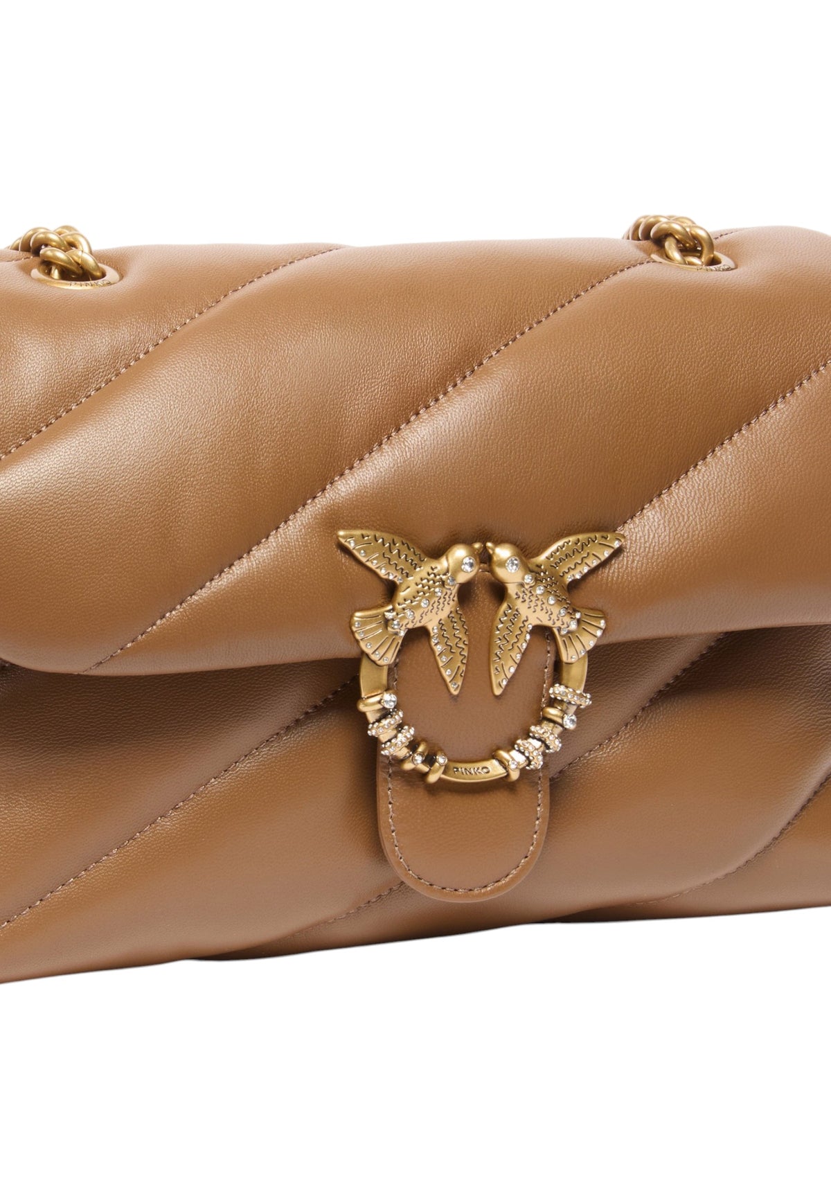 Borsa A Tracolla Donna Pinko Nappa trapuntata, nuova fibbia Love Birds, tracolla a catena, misure 27 x 9 x 19 cm Love Puff Classic New Buckle 107057A0F2
