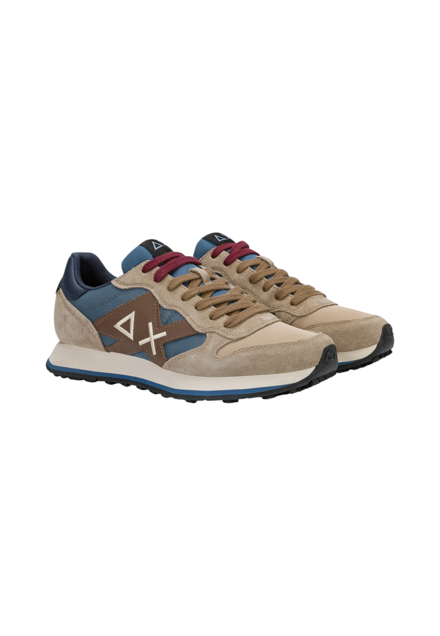 Sneakers Basse Uomo Sun68 Stile Running, Nylon E Suede, Maxi Logo, Bicolor Jaki 2.0 Bicolor Z46122