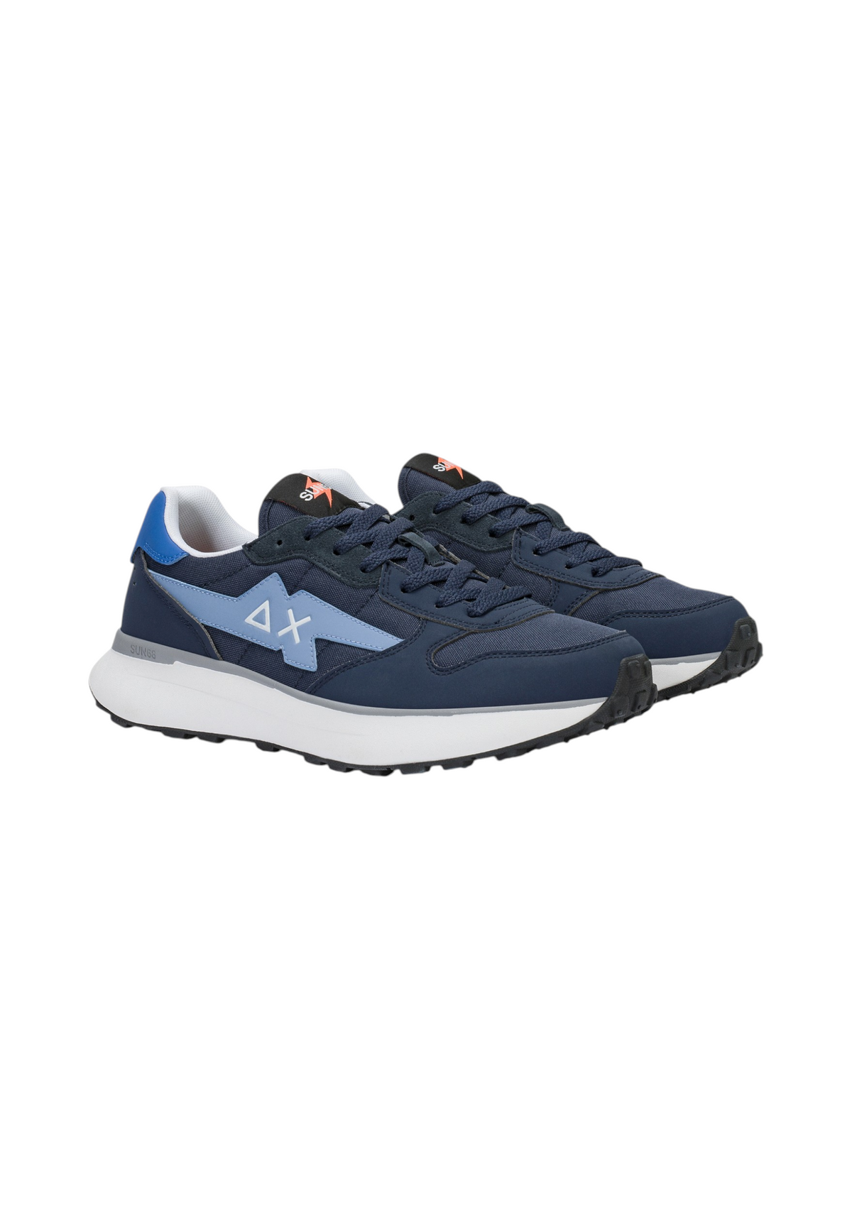 Sneakers Basse Uomo Sun68 Stile Running, Nylon E PU, Patch Fulmine Niki 4.0 Solid Z46133