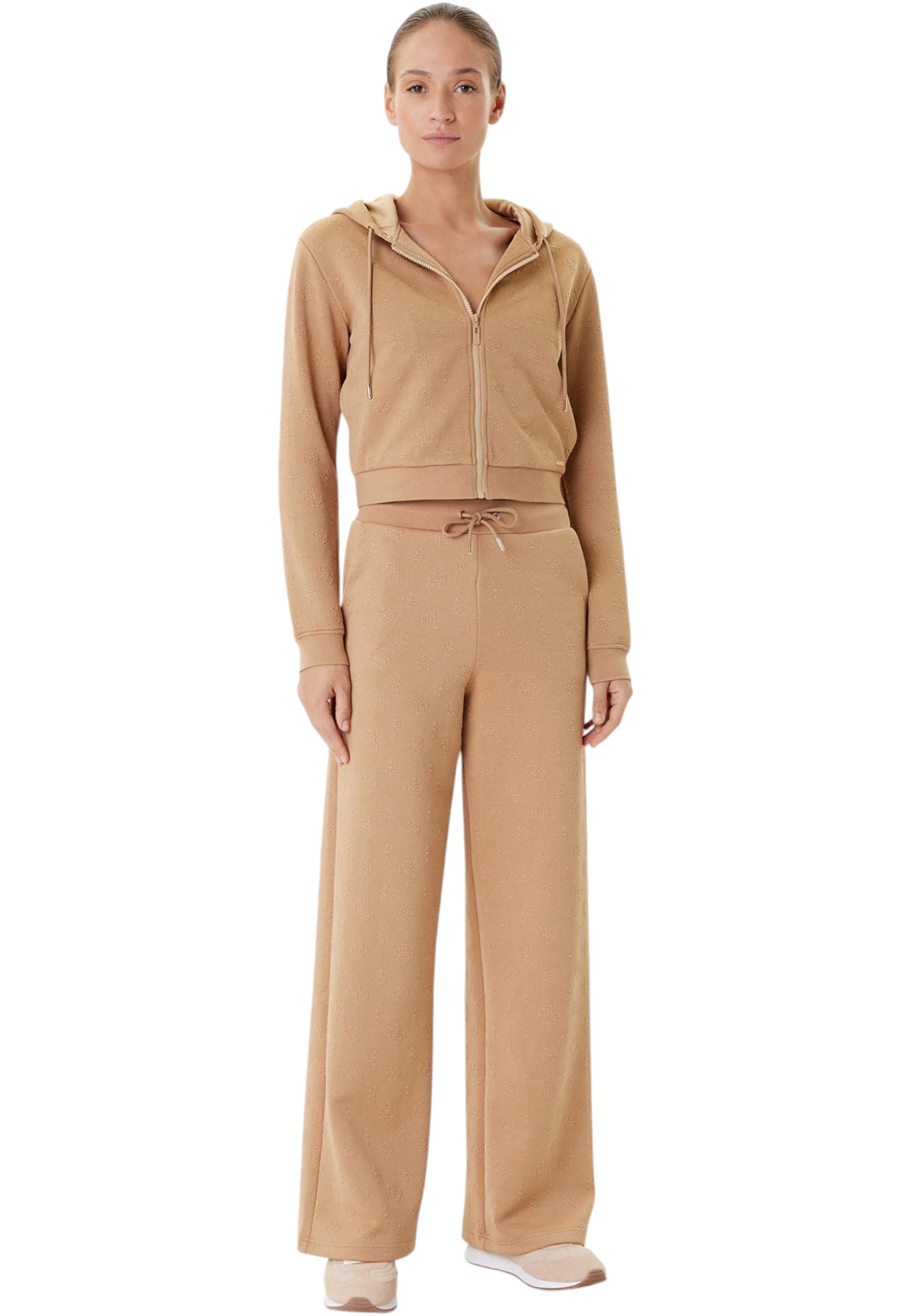 Felpa Con Cappuccio Donna Guess Con Zip 3D Peony V5YQ06KBSL2