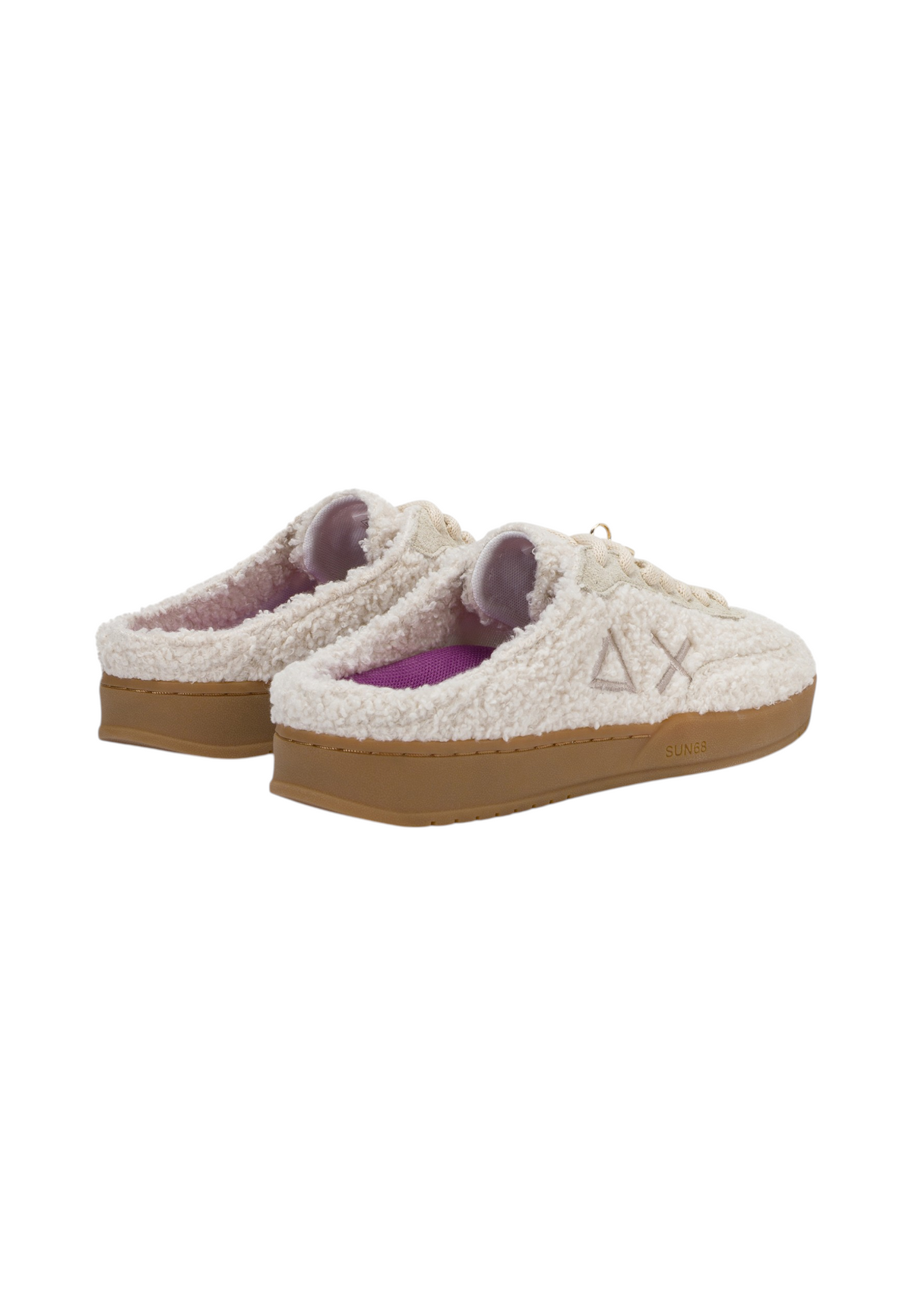 Sneakers Basse Donna Sun68 Stile Tennis, Suede, Teddy, Sabot California Sabot Teddy Z46257