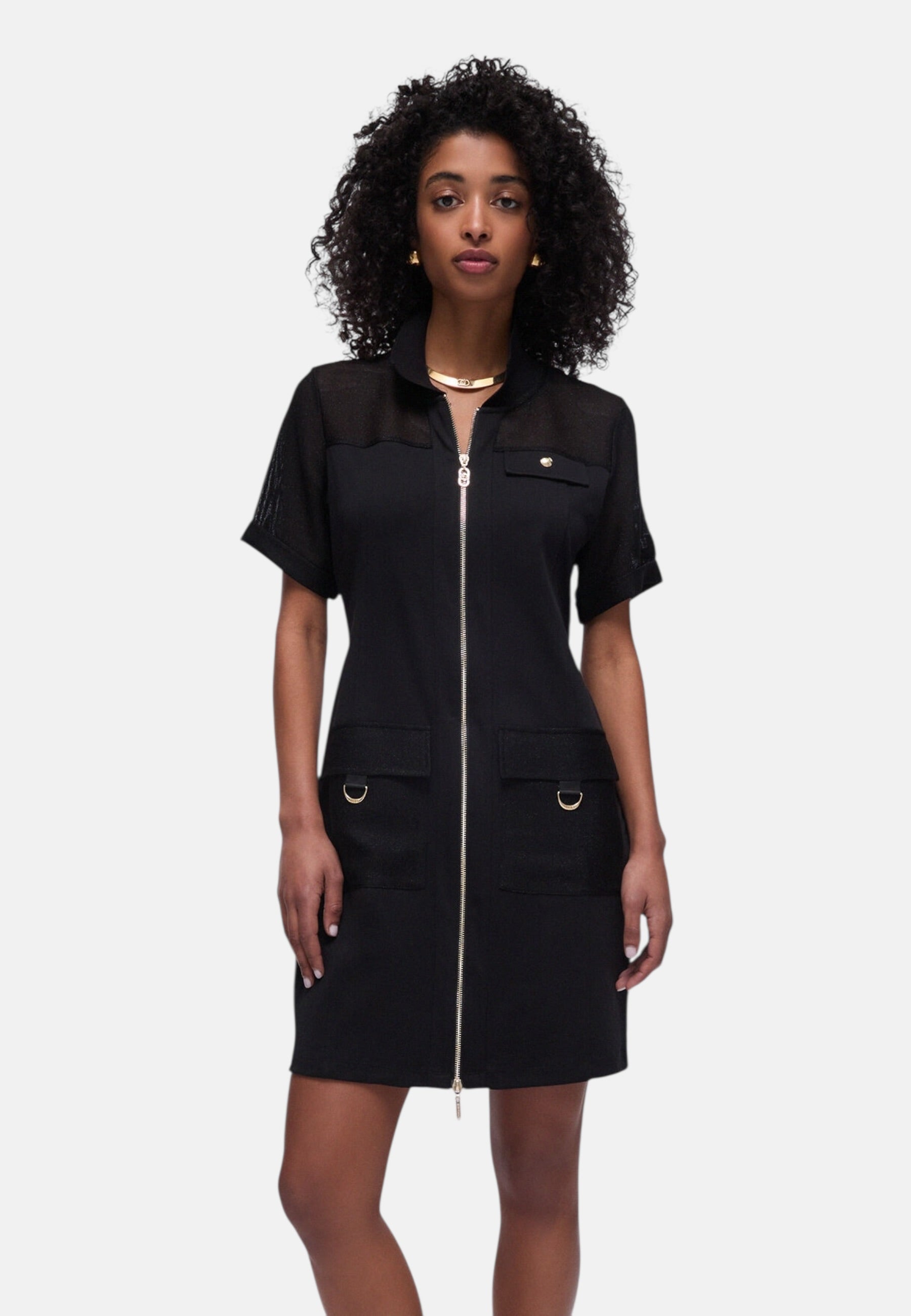 Vestito Corto Donna Liu Jo Jersey Tinta Unita Con Zip  TA6235J3855