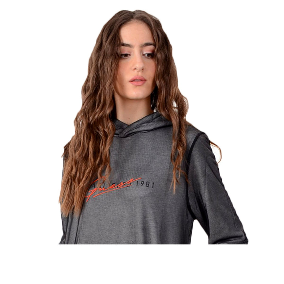 Felpa Con Cappuccio Donna Guess   W0BQ63K8800