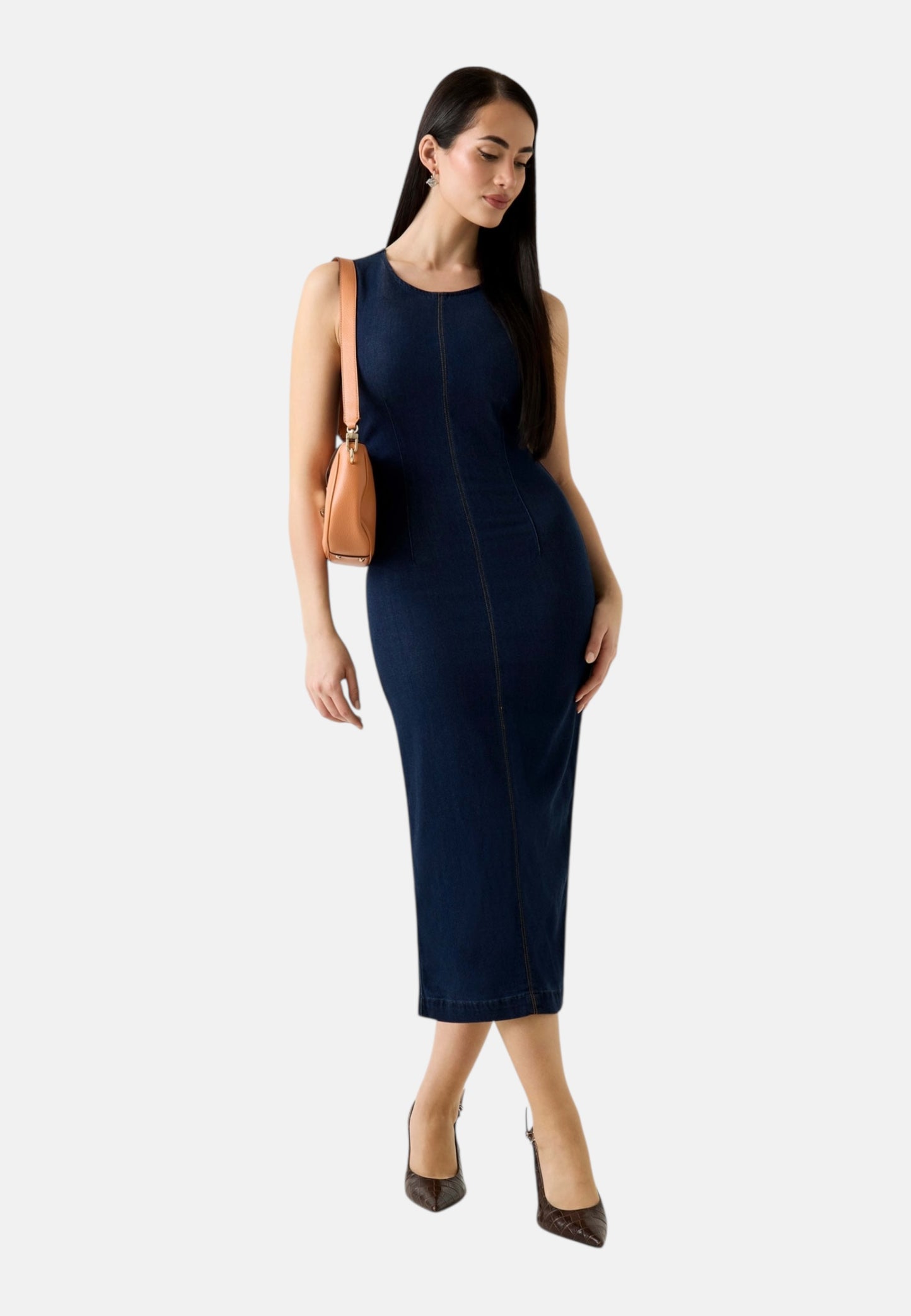 Vestito Lungo Donna Guess In Denim Dahlia W6RK72D6980