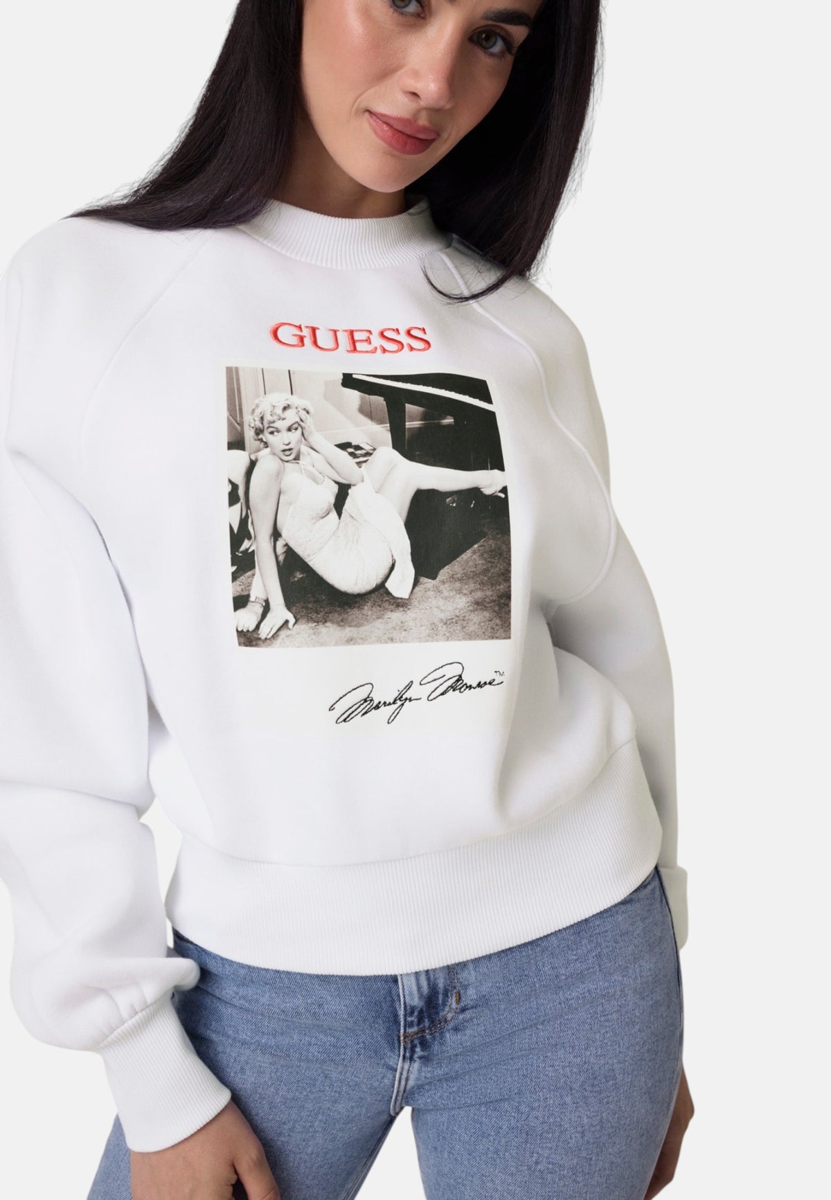 Felpa A Girocollo Donna Guess Motivo piano Marilyn W6BQ19K6978