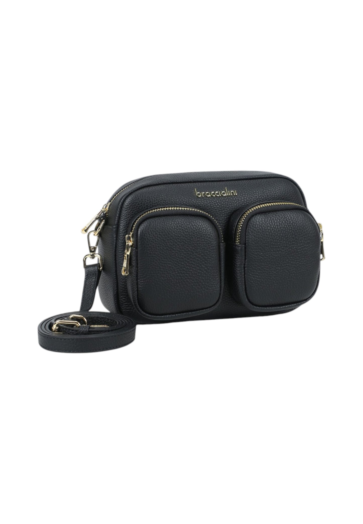 Borsa A Tracolla Donna Braccialini In Pelle Con Doppio Tascino Frontale Dolly B19100PP