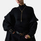 Maglia Collo Alto Donna Liu Jo A Costine Con Volant Sulle Maniche  CF6043MA82O