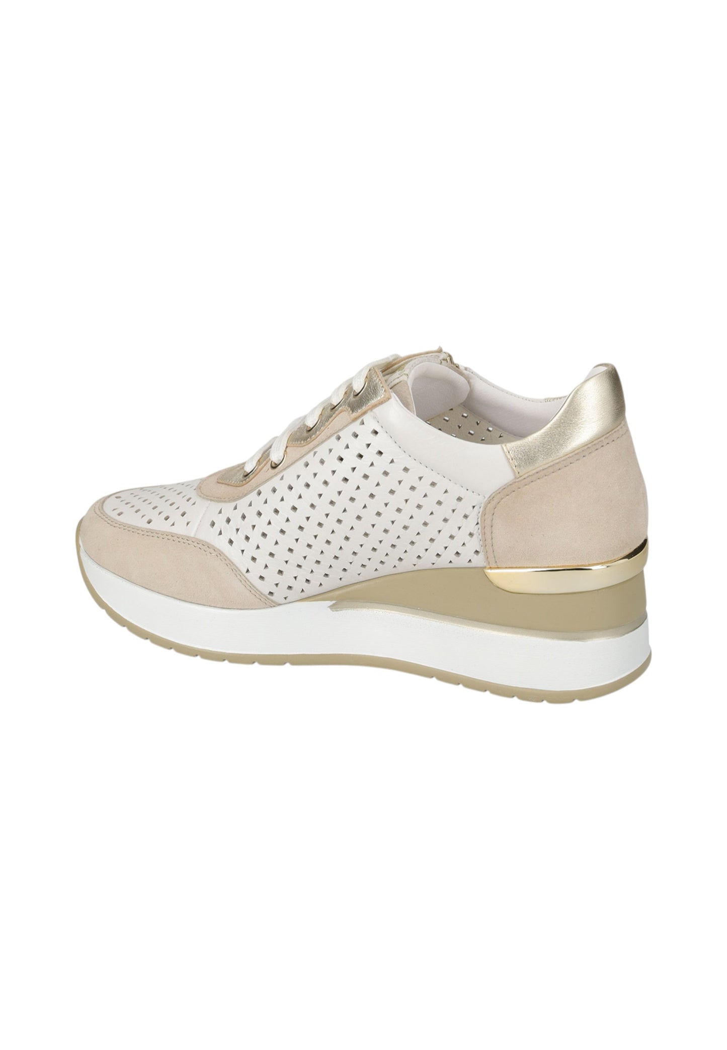 Sneakers Basse Donna Valleverde Con Suola Rialzata E Zip Laterale  36421