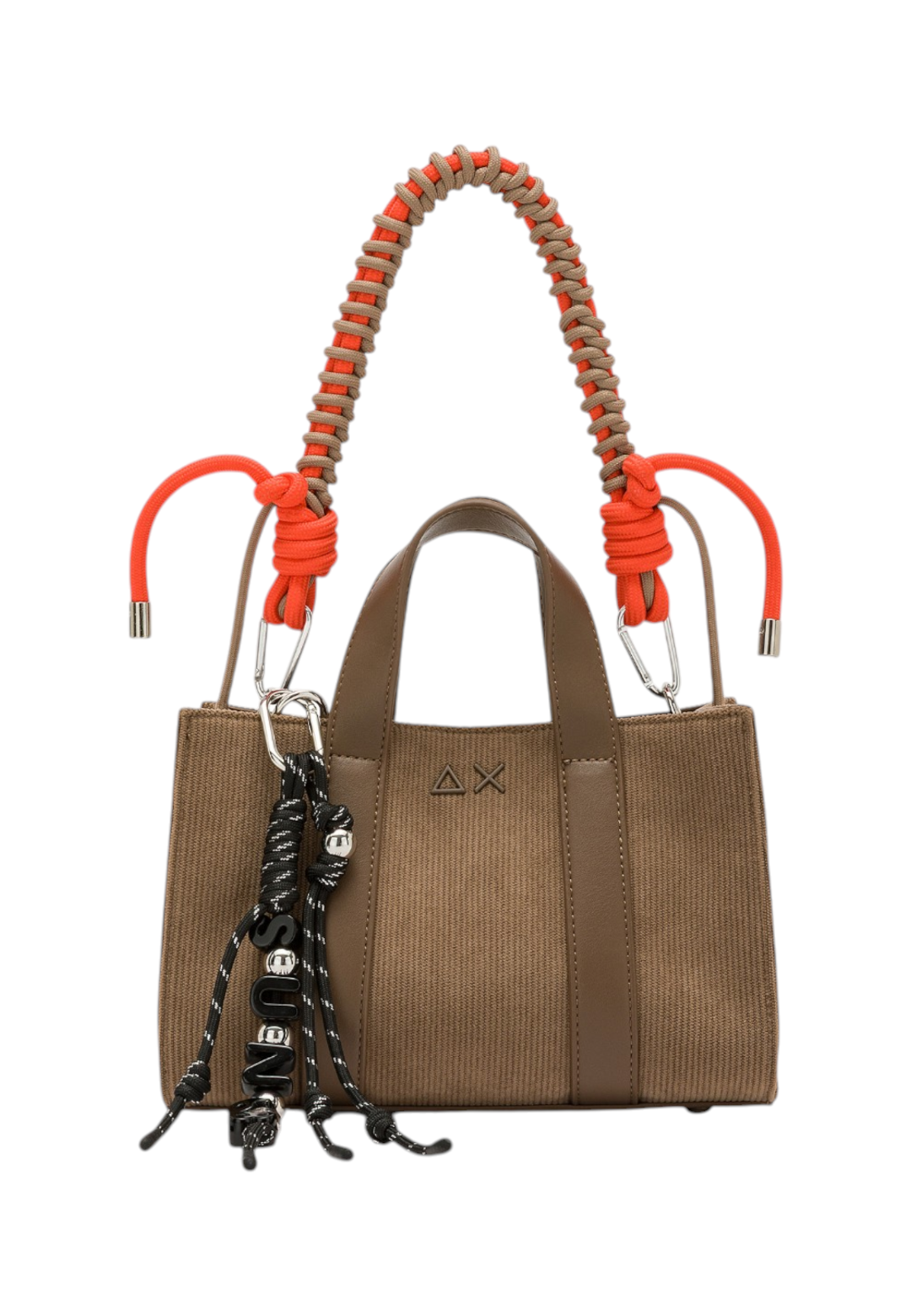 Borsa A Mano Donna Sun68 Mini Bag Velluto A Coste, Manici Doppi, Tracolla Rimovibile, Charm Logato Corduroy Y46221
