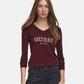 Maglione Scollo A V Donna Guess Logo Hannah W6BR55Z1456