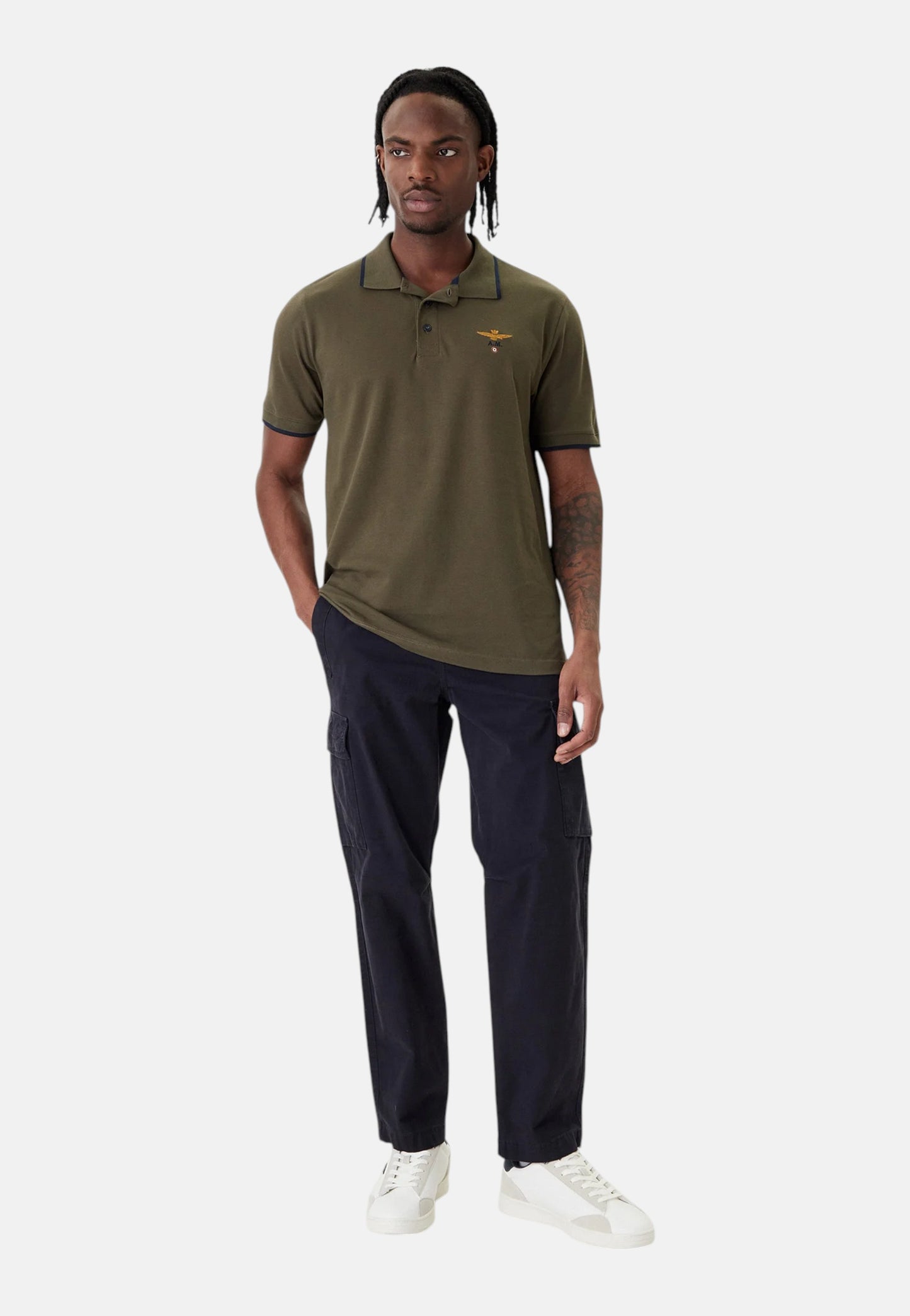 Polo Manica Corta Uomo Aeronautica Militare In Pique' Di Cotone Con Logo  261PO1308UP00082