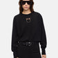 Maglione A Girocollo Donna Pinko Girocollo, maniche lunghe, filato misto lana, logo Love Birds a intarsio in trasparenza, collo polsini e fondo a costine Lanzarote 105417A18M