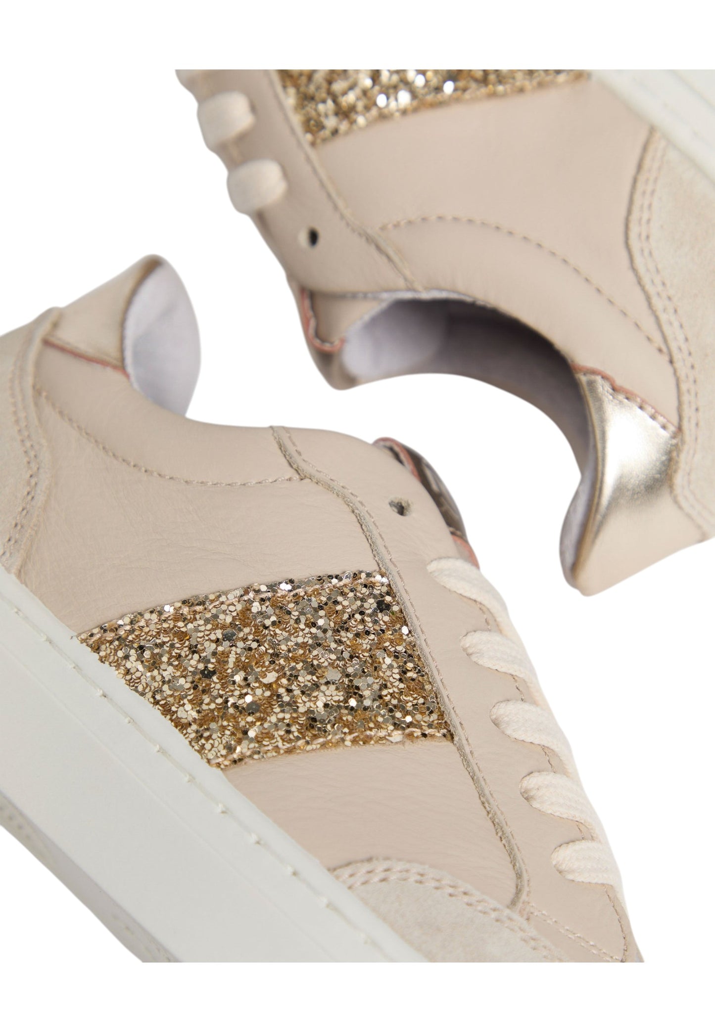 Sneakers Basse Donna Nero Giardini In Pelle Con Banda Glitter  E633593F