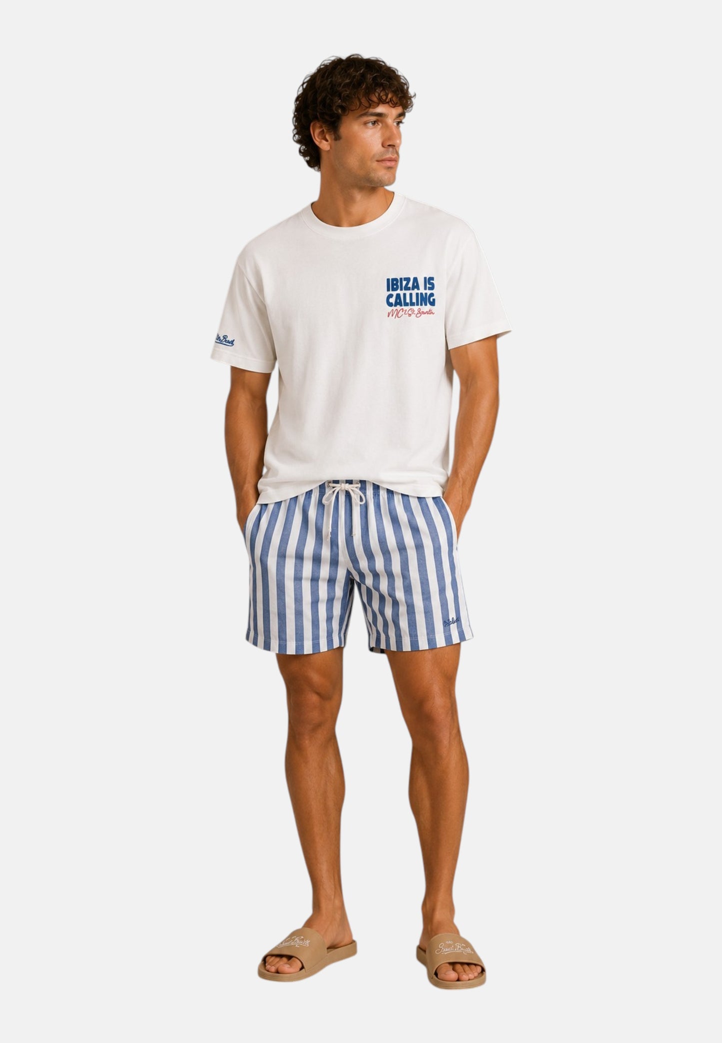 T-Shirt Manica Corta Uomo Mc2 Saint Barth Oversize Ibiza Calling Delmar DLR0001