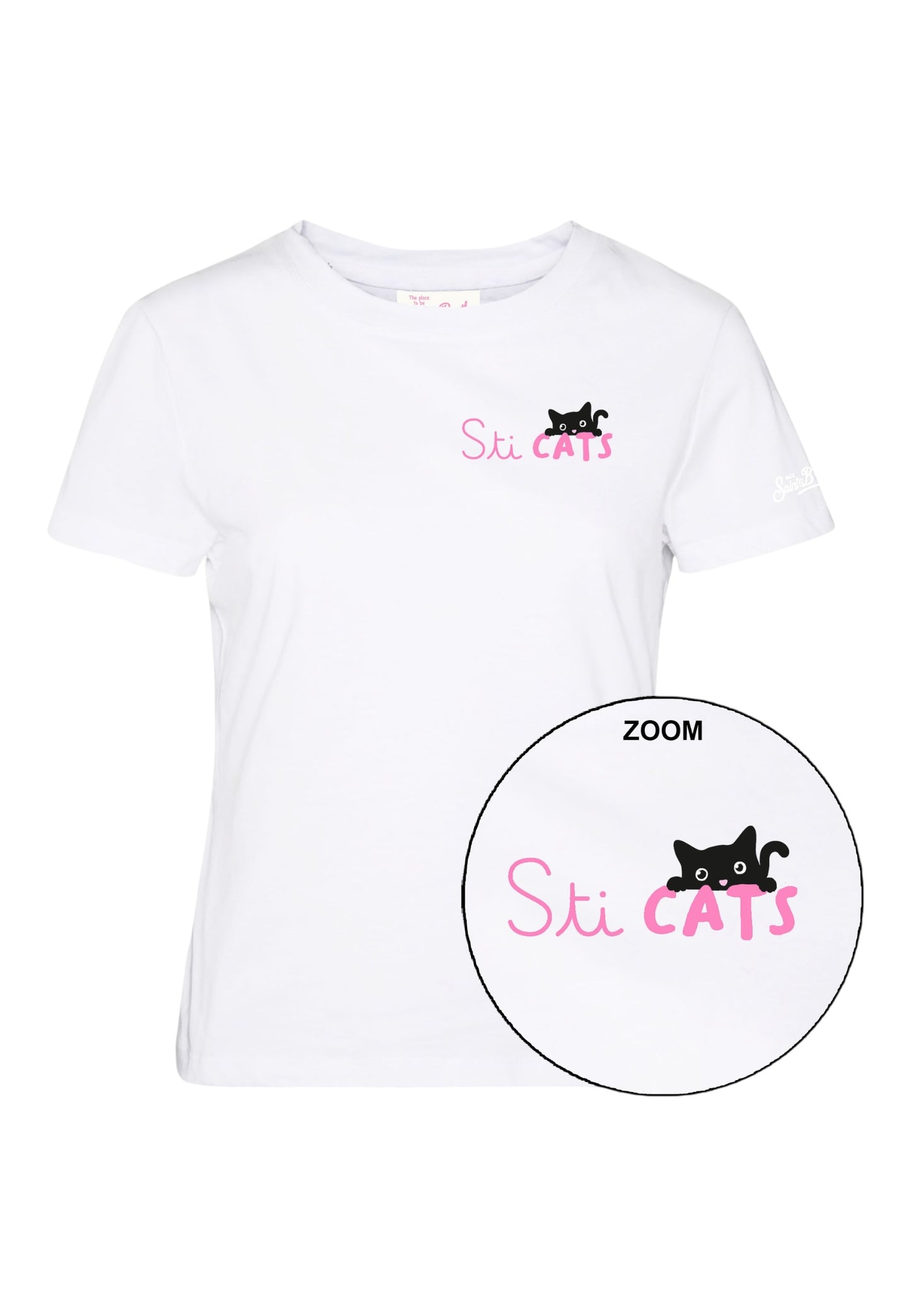 T-Shirt Manica Corta Donna Mc2 Saint Barth Sti Cats Emb Emilie EMI0001
