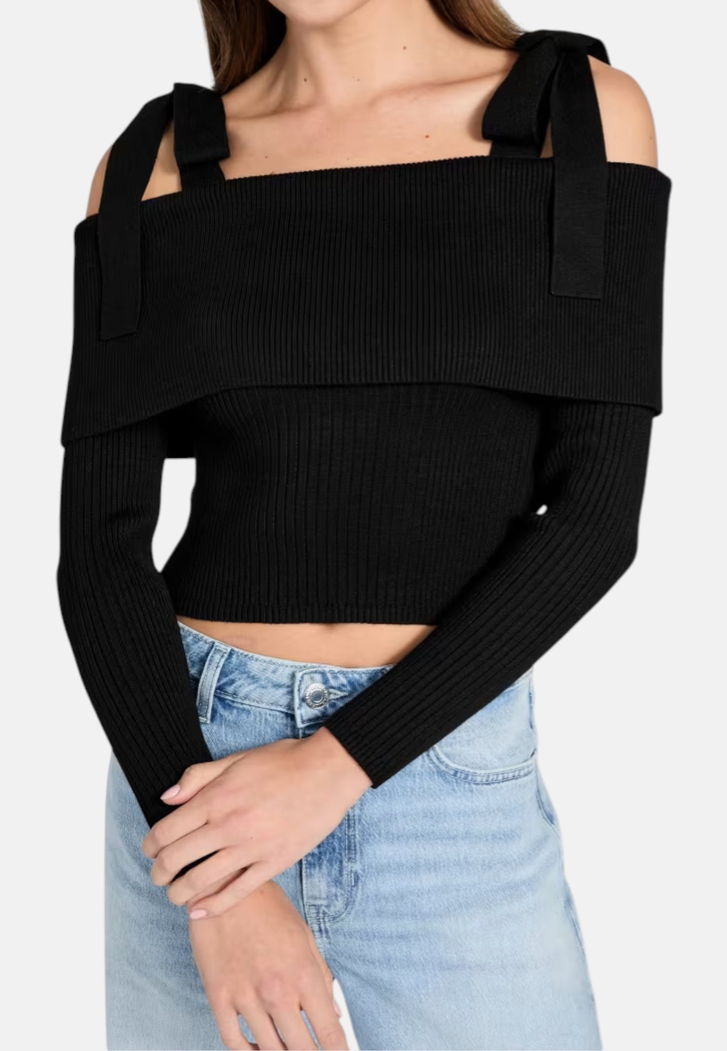 Maglia  Donna Guess  Off Shoulder Rib Terra W6RR13Z2YJ2