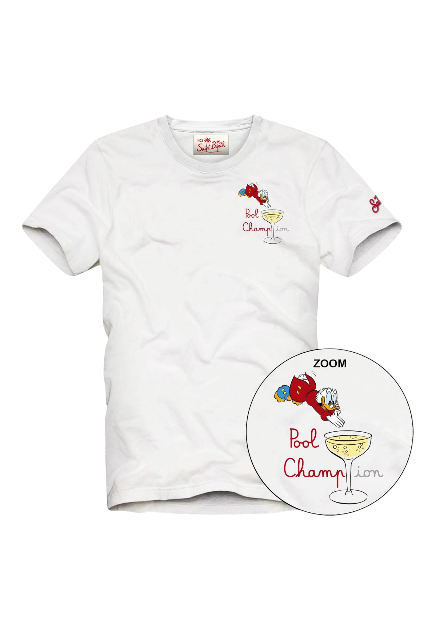 T-Shirt Manica Corta Uomo Mc2 Saint Barth Stampa E/O Ricamo Frontale Scrooge Champion Portofino POT0001