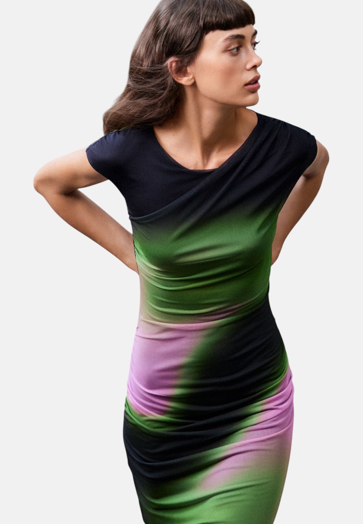 Vestito Lungo Donna Desigual Motivo grafico, Fit regular, In tulle, Manica corta Cracovia 26WWVK32